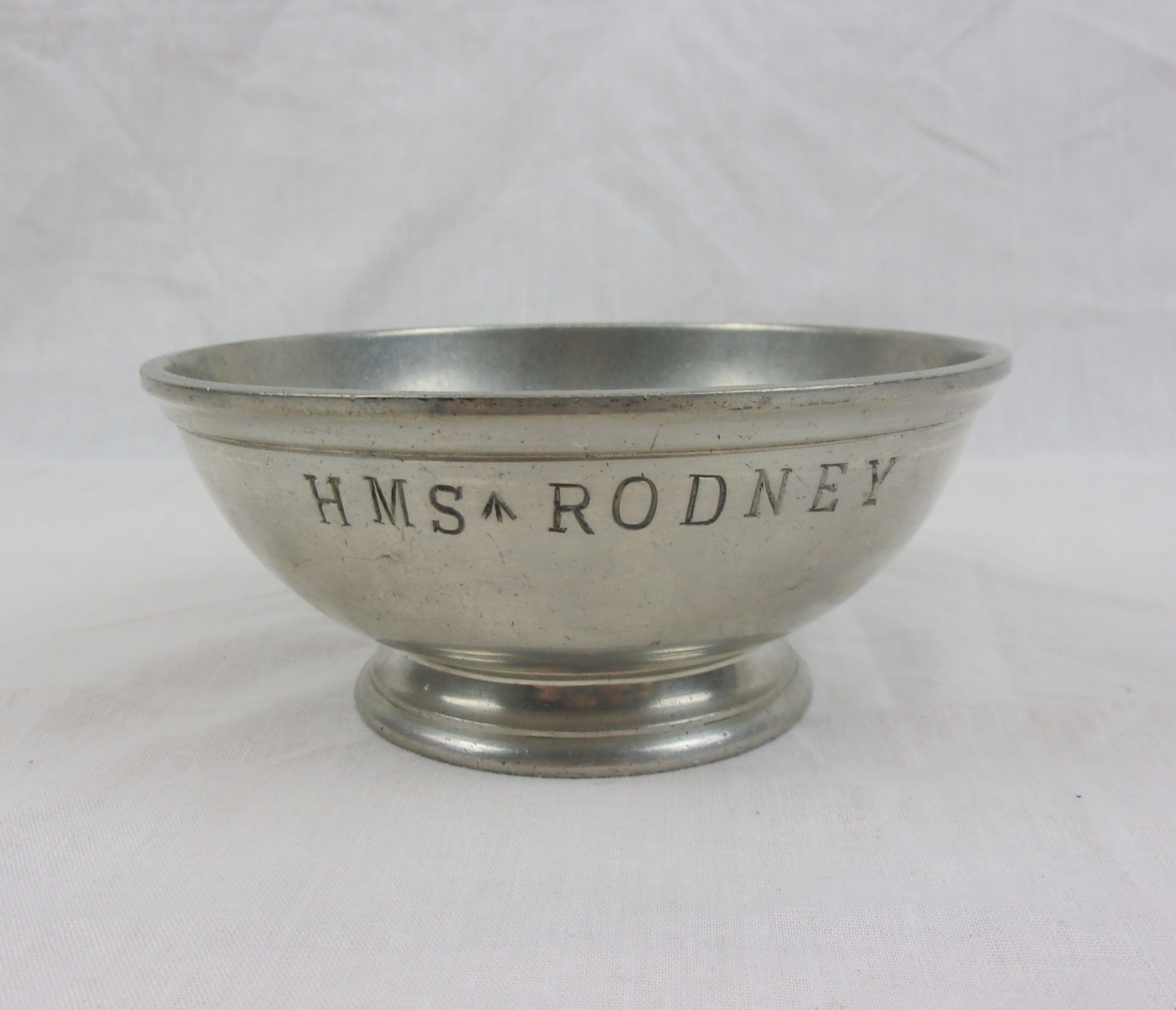 19thC HMS Rodney Pewter Finger Bowl