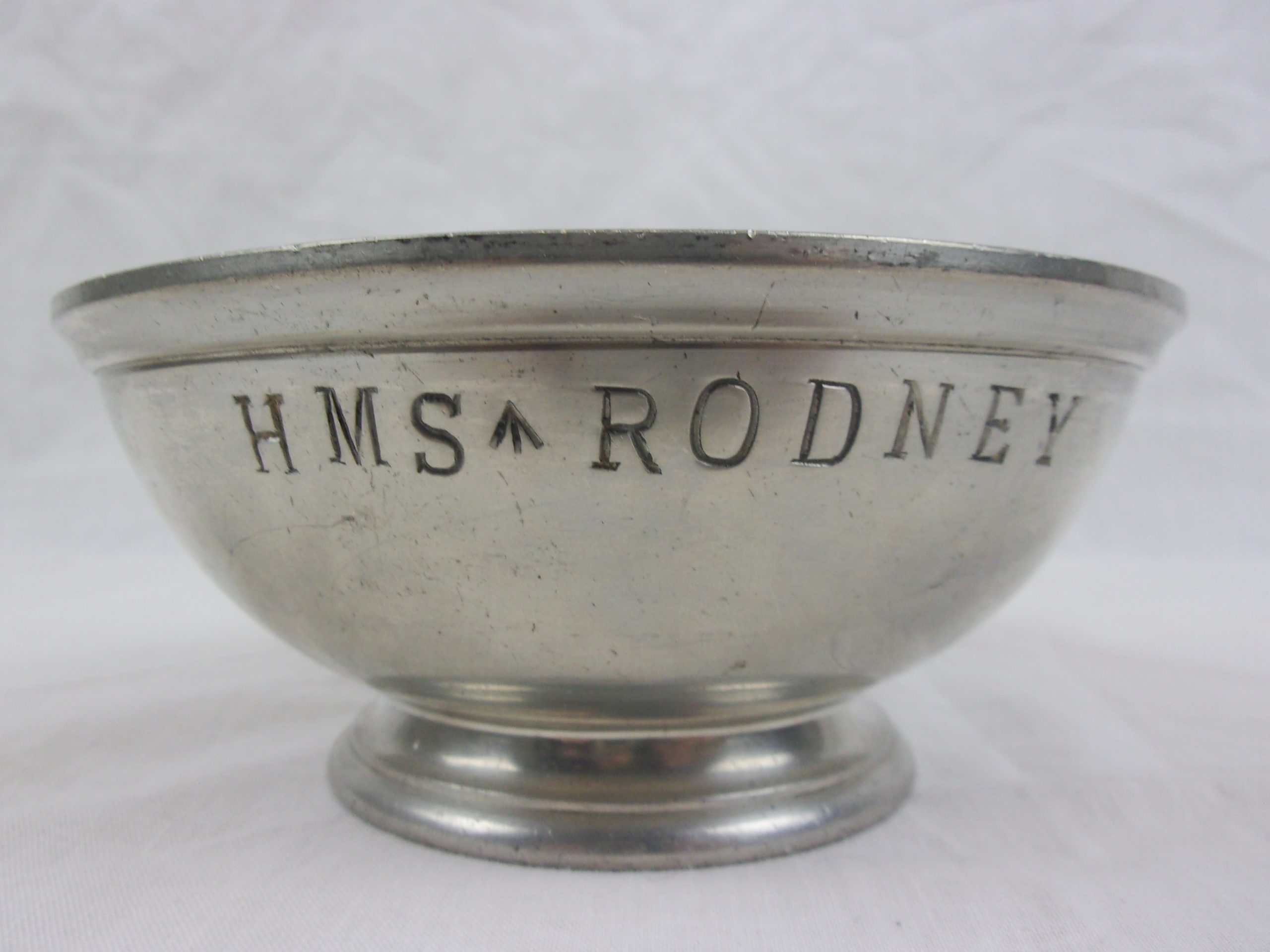 19thC HMS Rodney Pewter Finger Bowl - Image 2