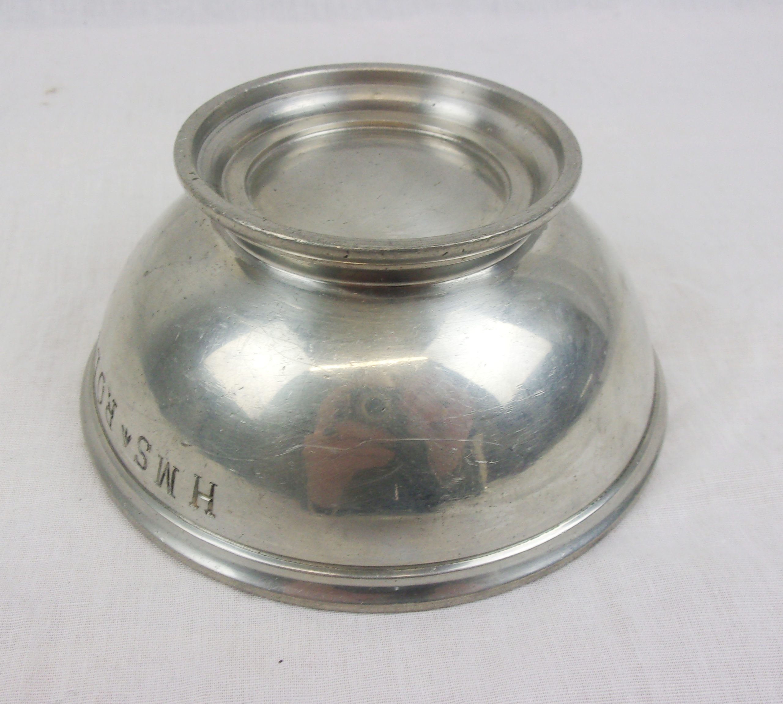 19thC HMS Rodney Pewter Finger Bowl - Image 6