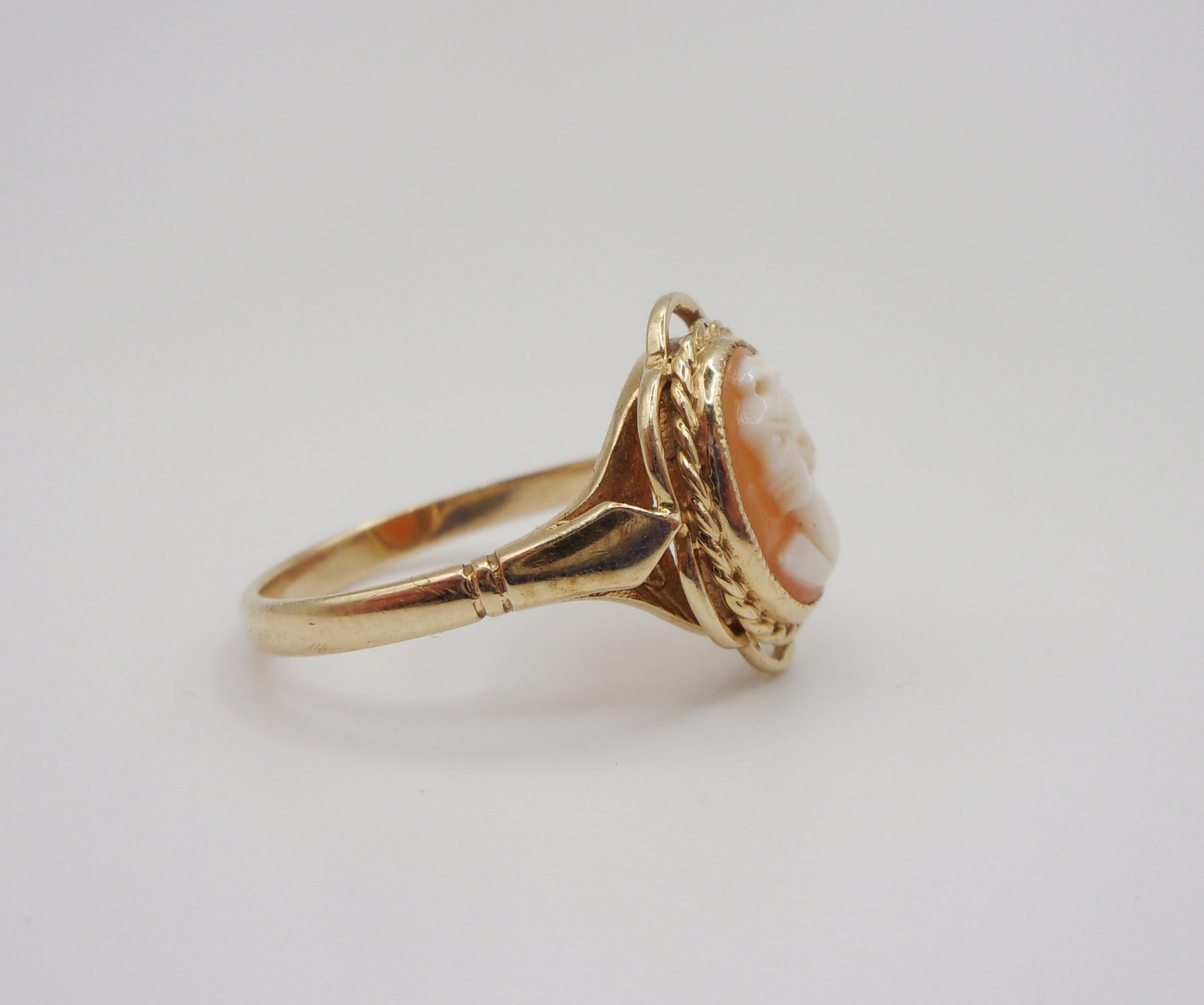 9ct Yellow Gold Cameo Ring UK Size O+ US 7 ¼ - Image 4