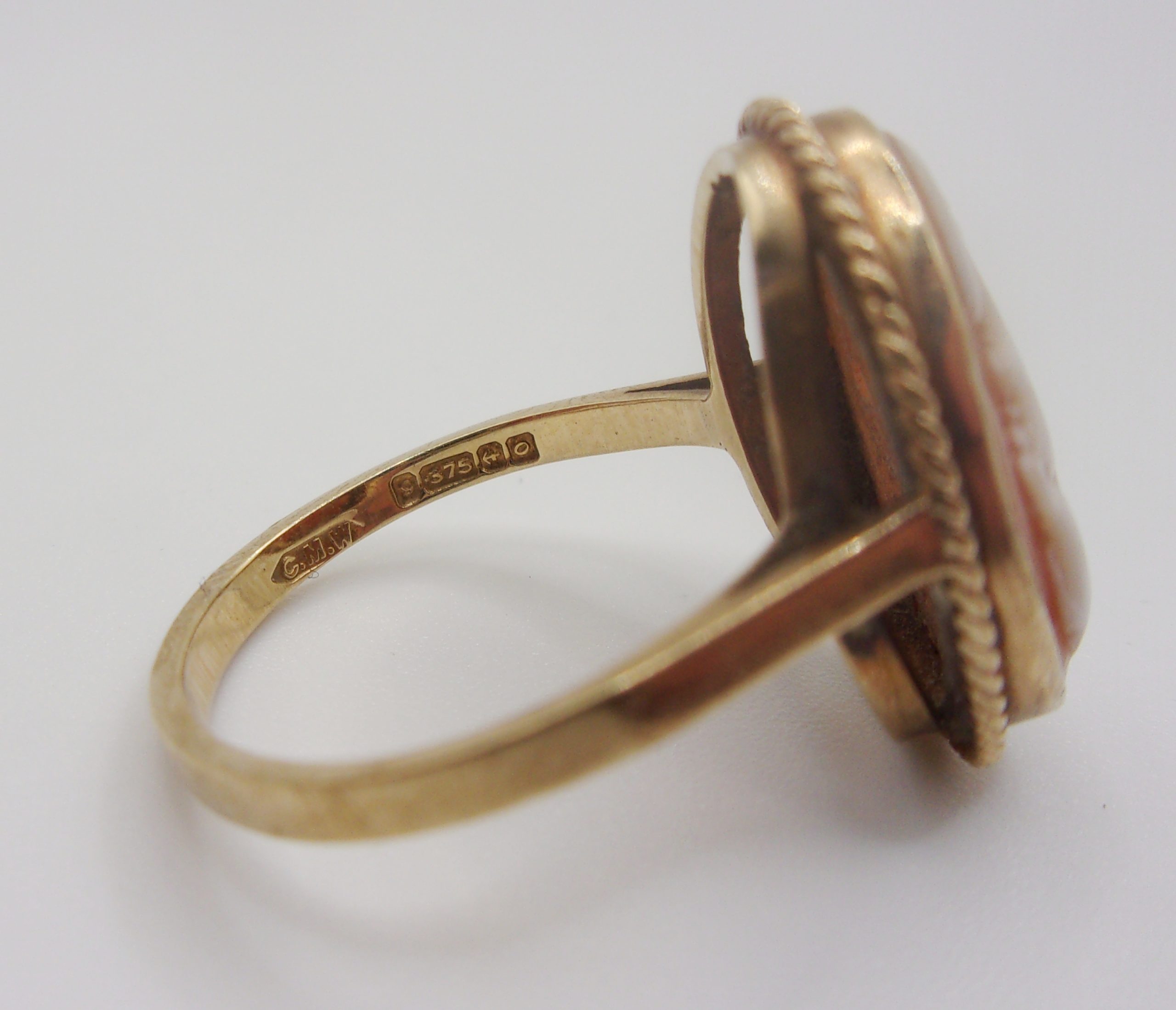 9ct Yellow Gold Cameo Ring UK Size N US 6 ½ - Image 7