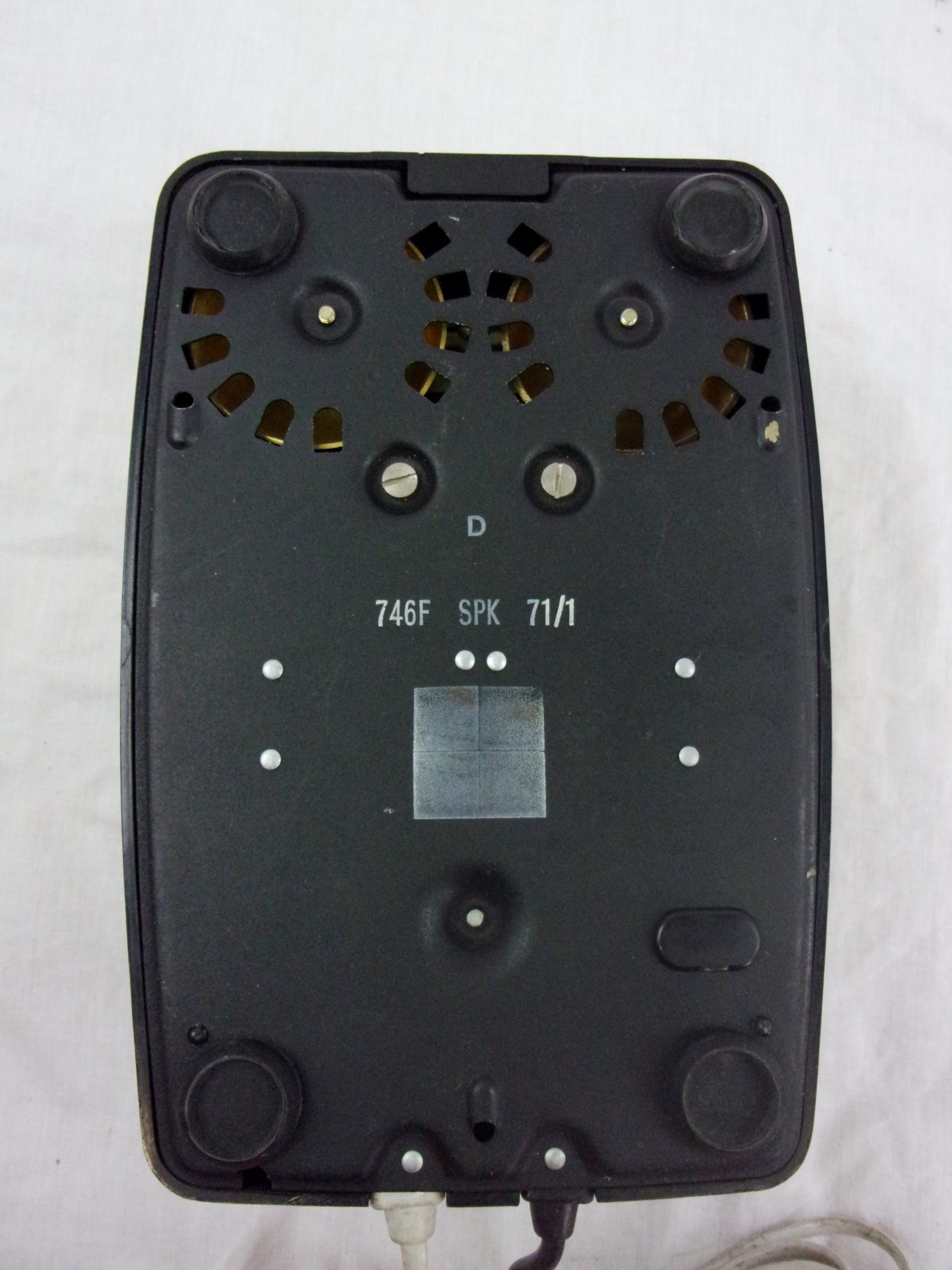 c1971 Black Plastic GPO 746F SPK 71/1 Rotary Telephone - Image 7