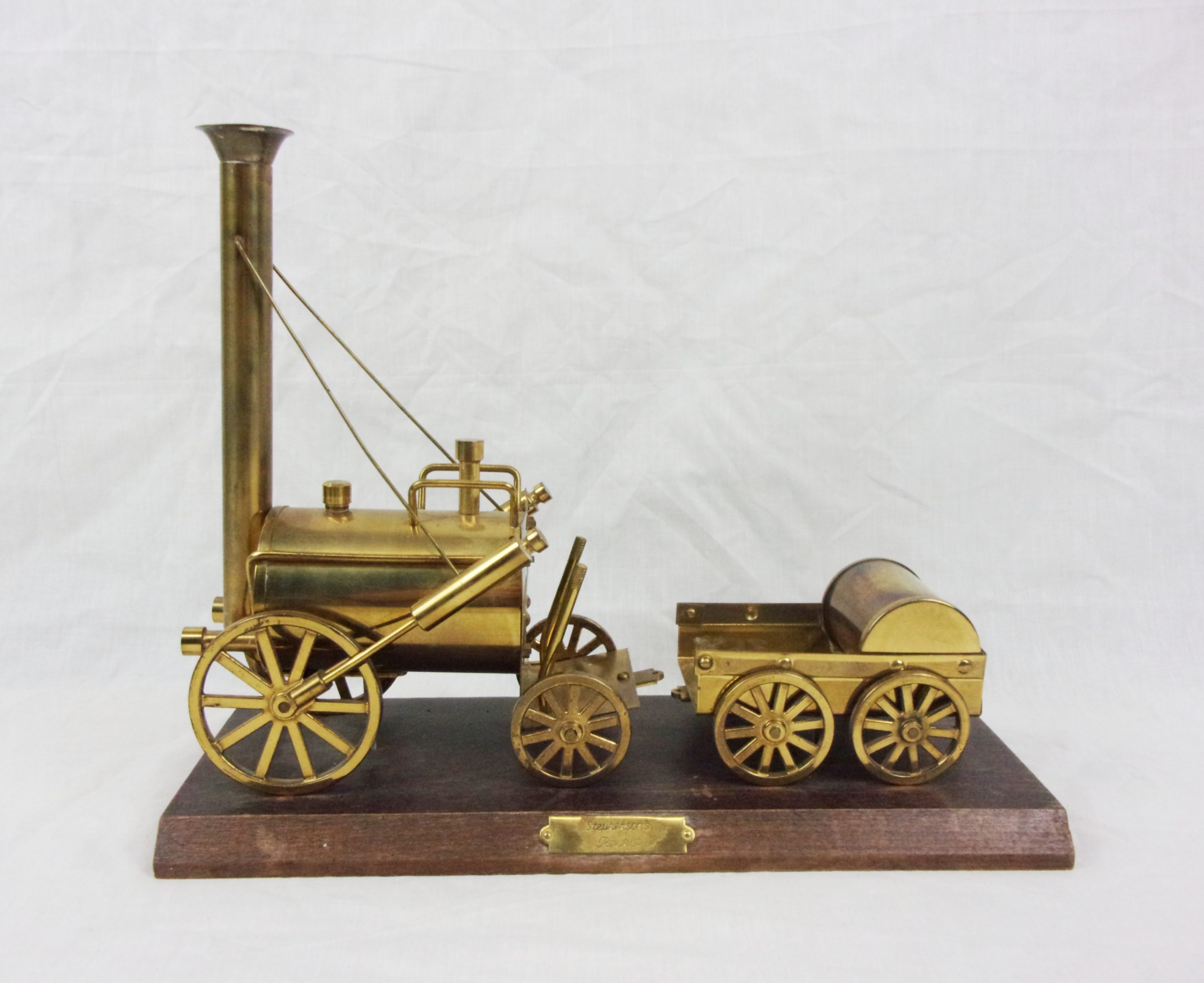 c1970's Brass Model Of Stephenson's Rocket Steam Locomotive