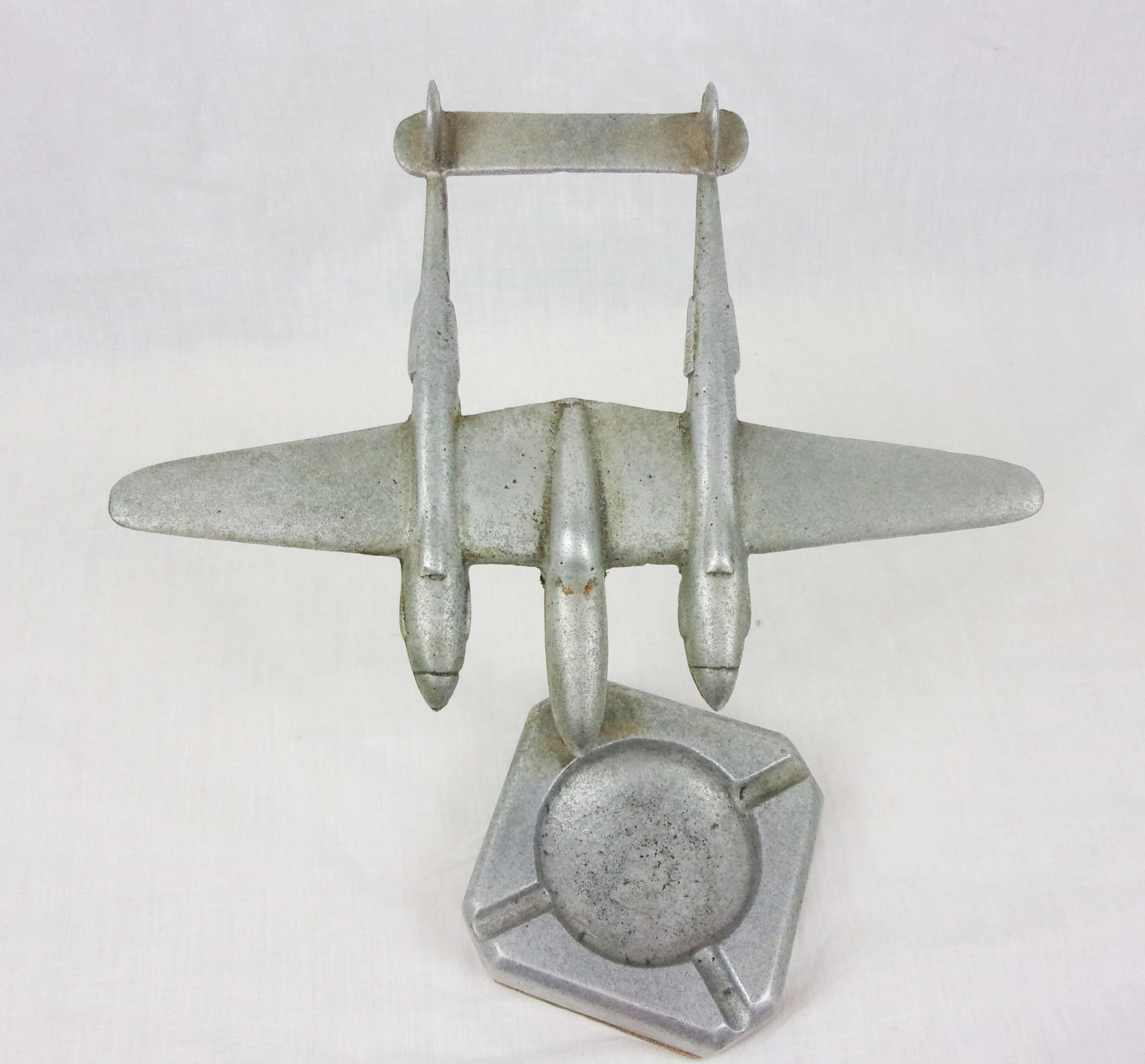 WW2 Era Lockheed P38 Lightning Fighter Plane Ashtray Model - Image 2