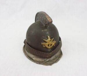Early 20thC Brass Miniature Firemans Helmet Inkwell