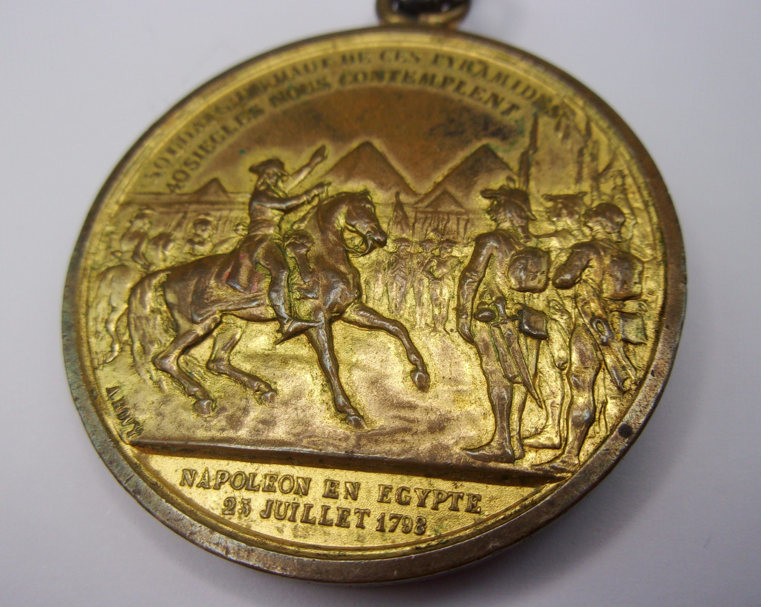 1840’s Gilt Bronze Napoleon In Egypt Medal By Jean François Antoine Bovy - Image 4