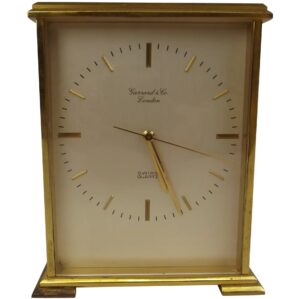 London Garrard Gilt Brass Mantle Clock With Quartz Movement