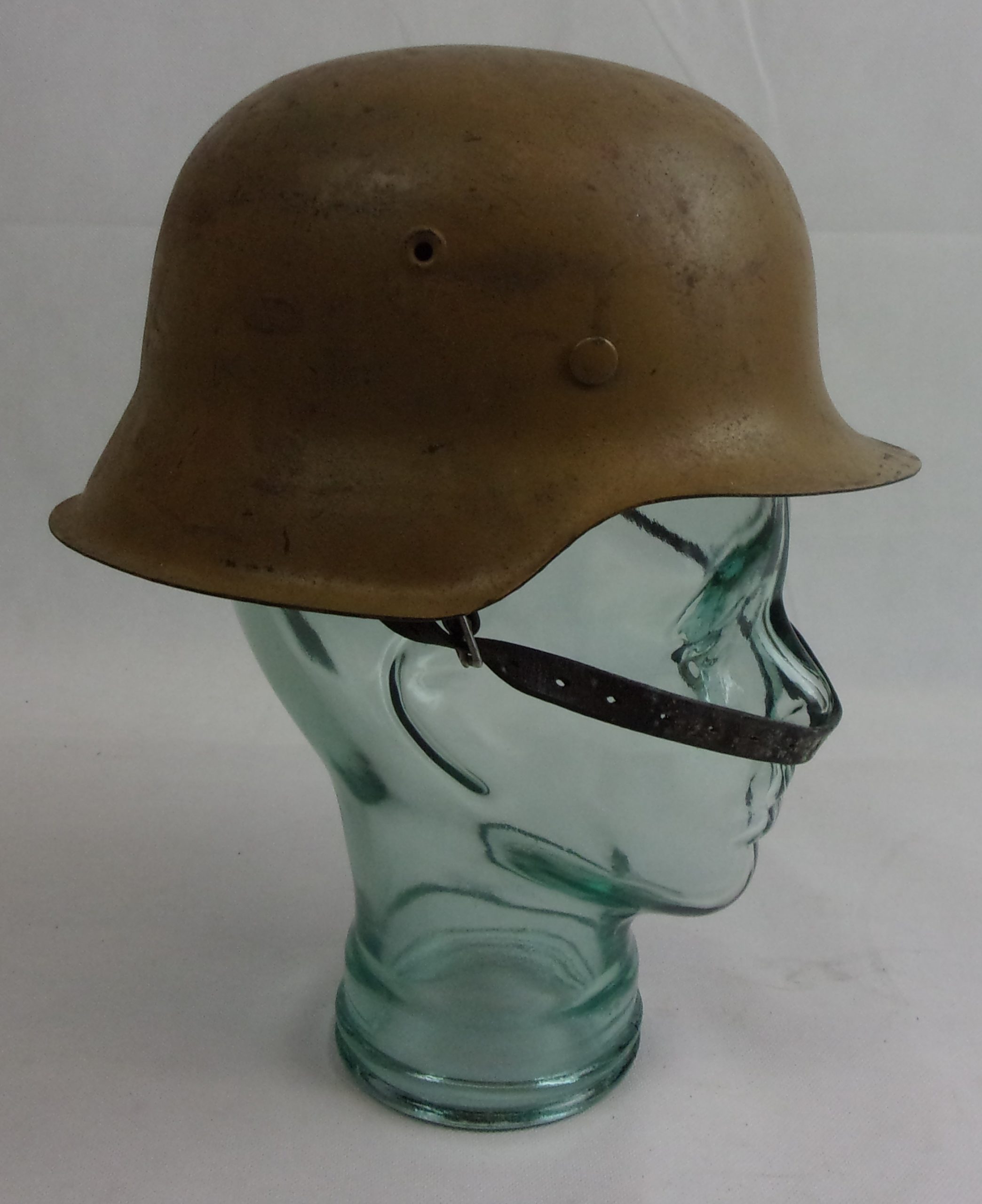 Original Early Afrika Korp M42 Helmet With Liner And Strap - Image 3