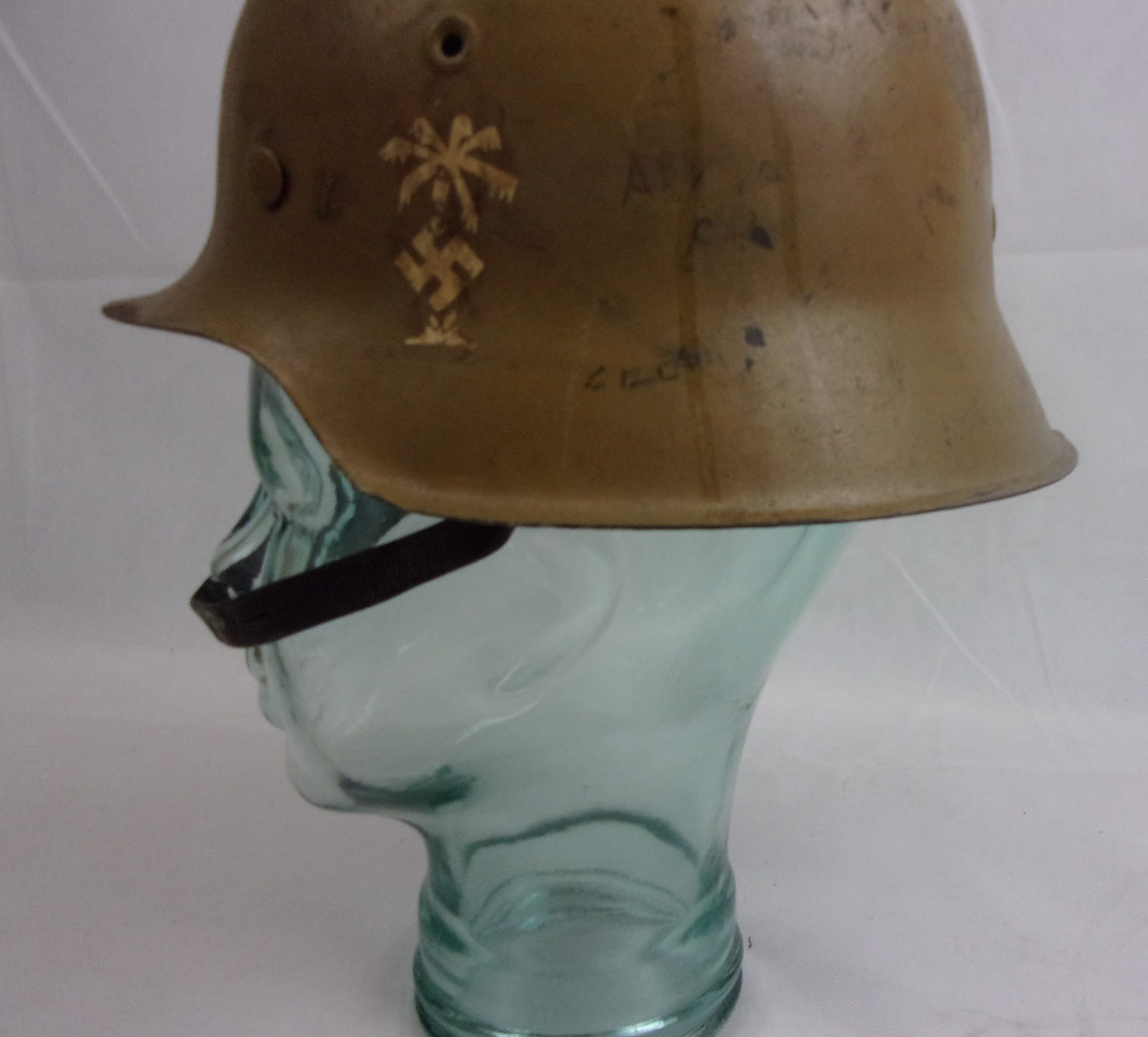 Original Early Afrika Korp M42 Helmet With Liner And Strap - Image 5