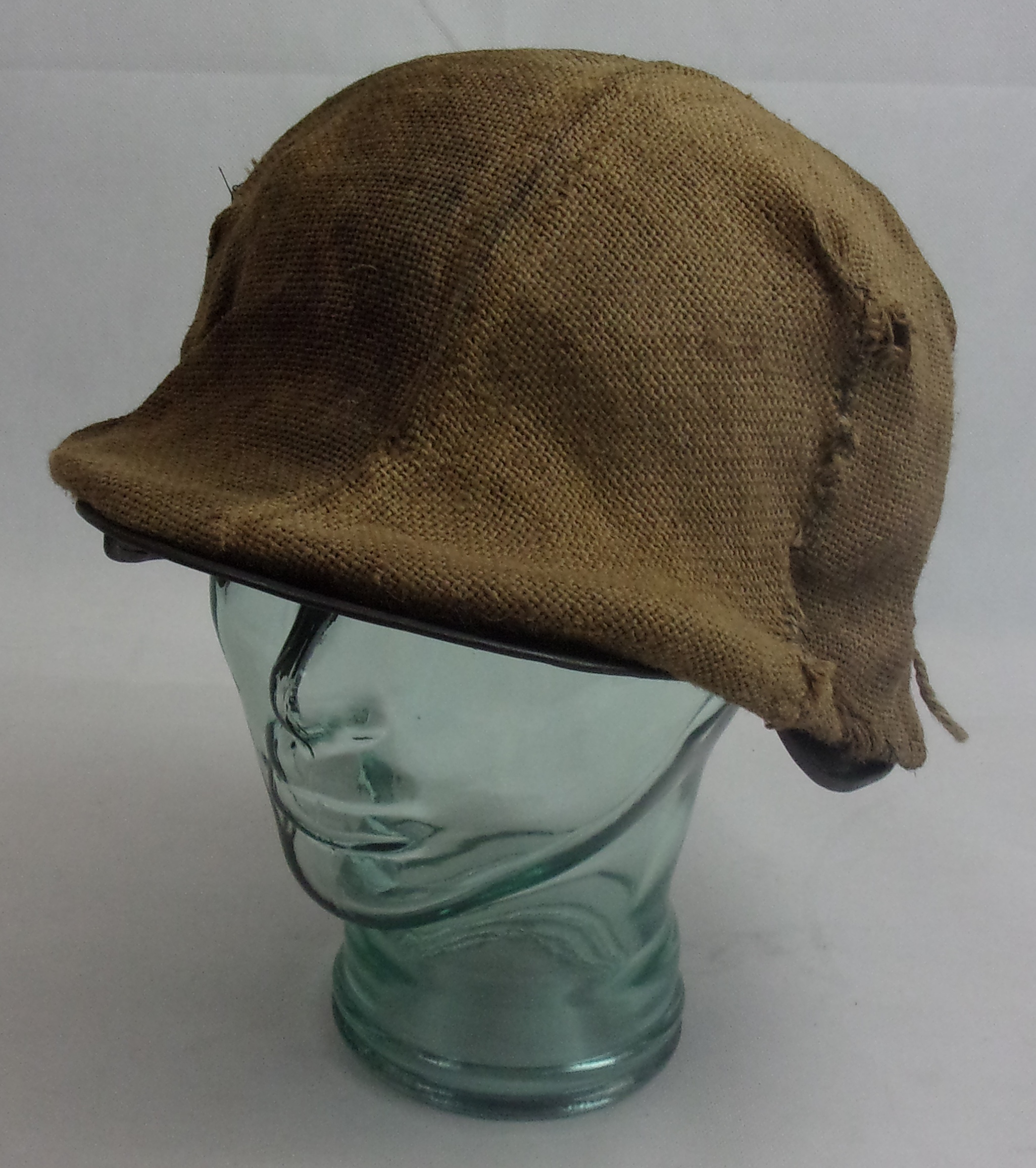 Original WW1 Helmet Shell From Ypres With A Hessian Cover - Image 4