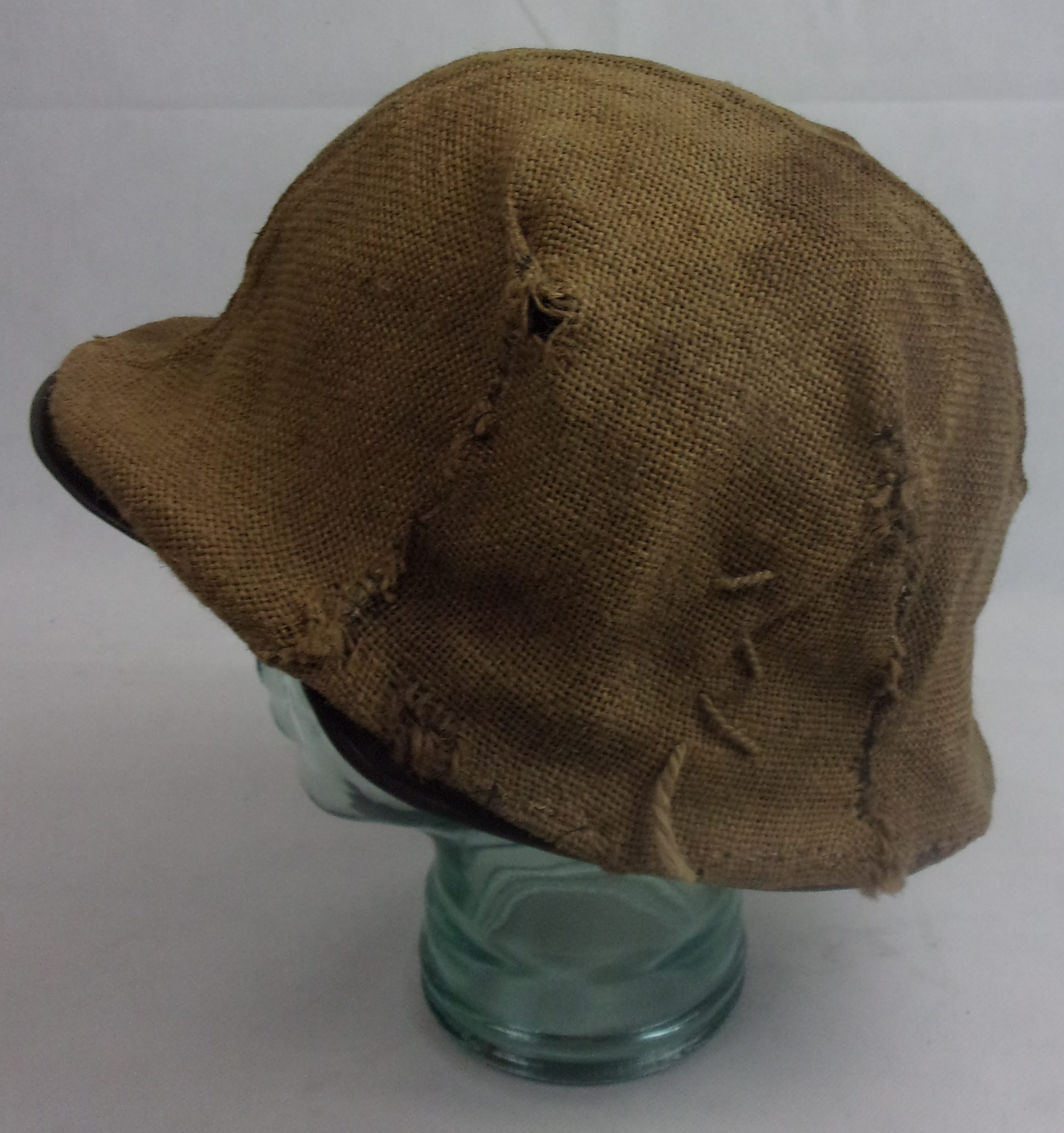 Original WW1 Helmet Shell From Ypres With A Hessian Cover - Image 3
