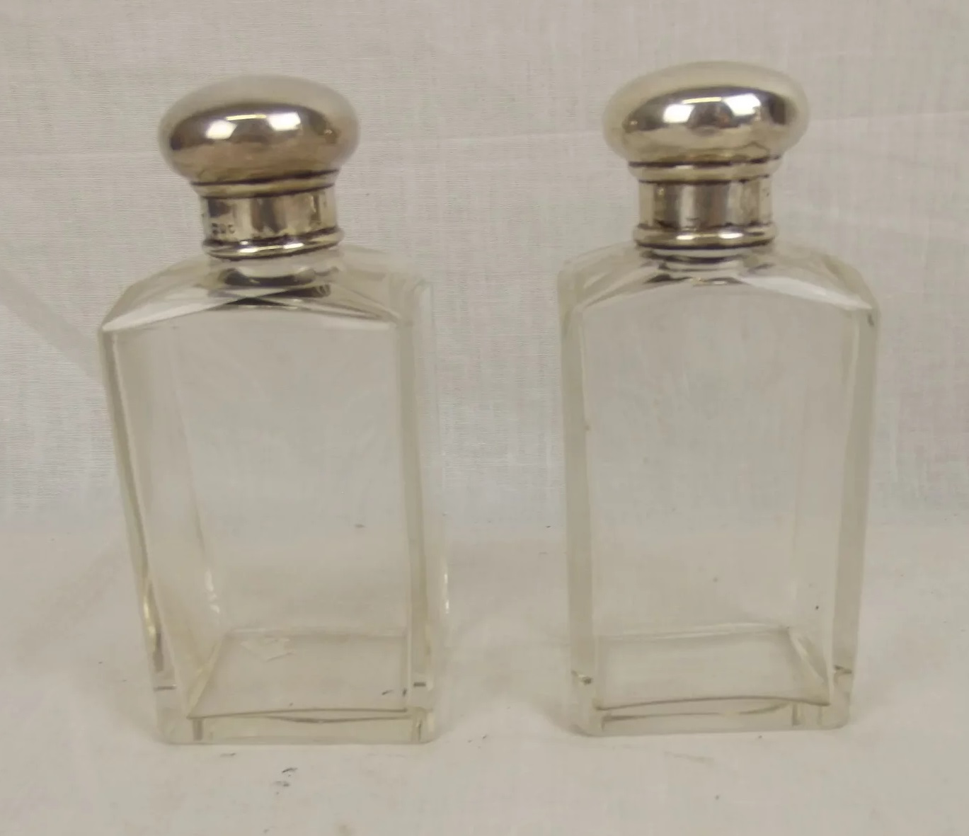 Pair Of London Silver Topped Perfume Bottles London 1932 - Image 2