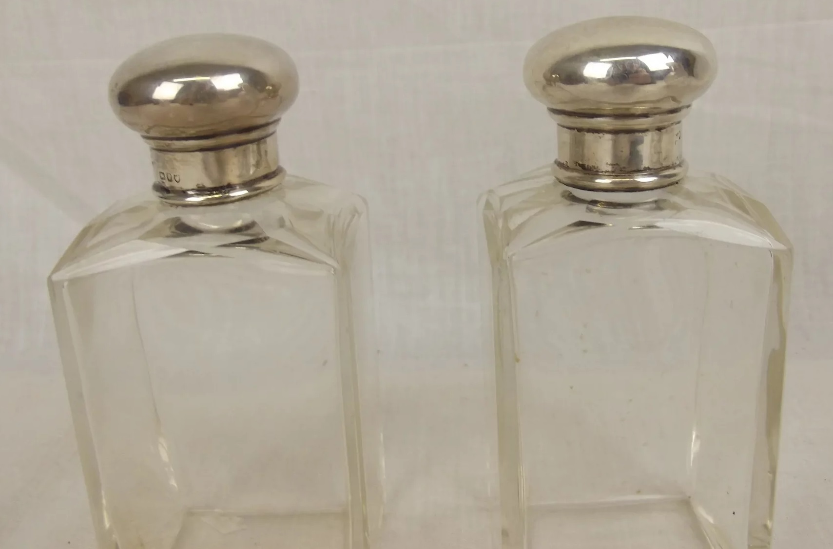 Pair Of London Silver Topped Perfume Bottles London 1932 - Image 4