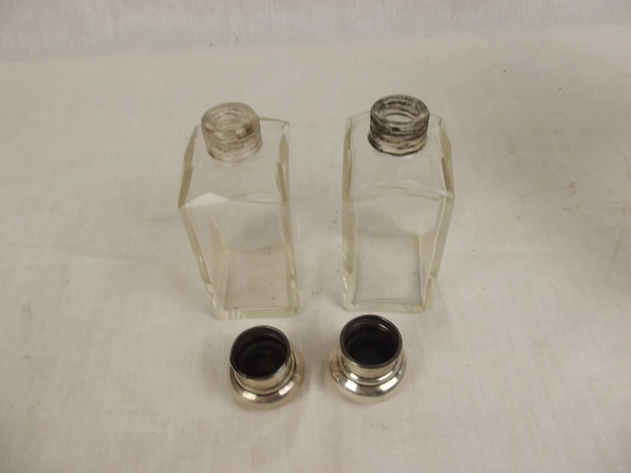 Pair Of London Silver Topped Perfume Bottles London 1932 - Image 6