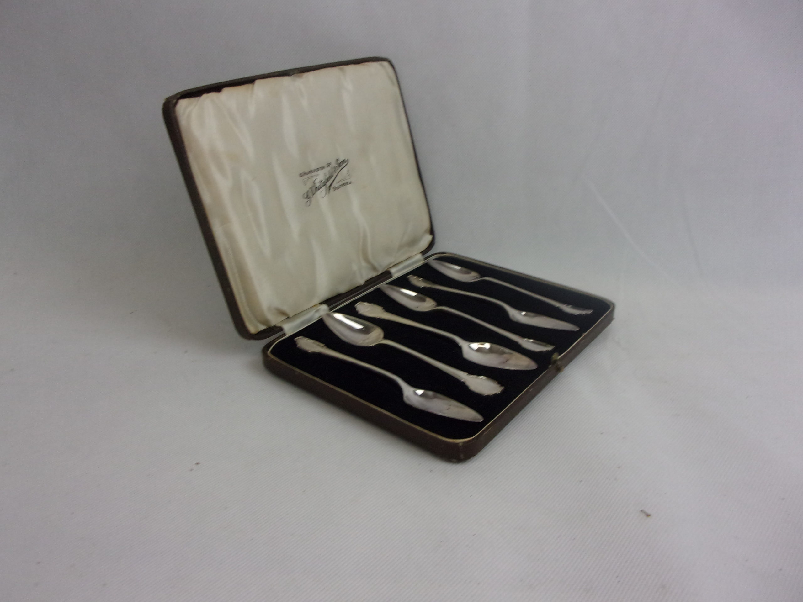 Cased Set Of Six Silver Plated Art Deco Coffee Spoons - Image 3