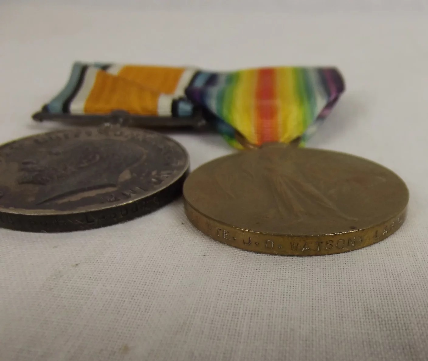 WW1 Medal Pair Private J. D. Watson Labour Corps - Image 5