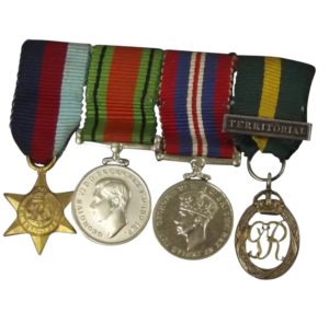 WW2 British Set Of Miniature Medals Including The Territorial