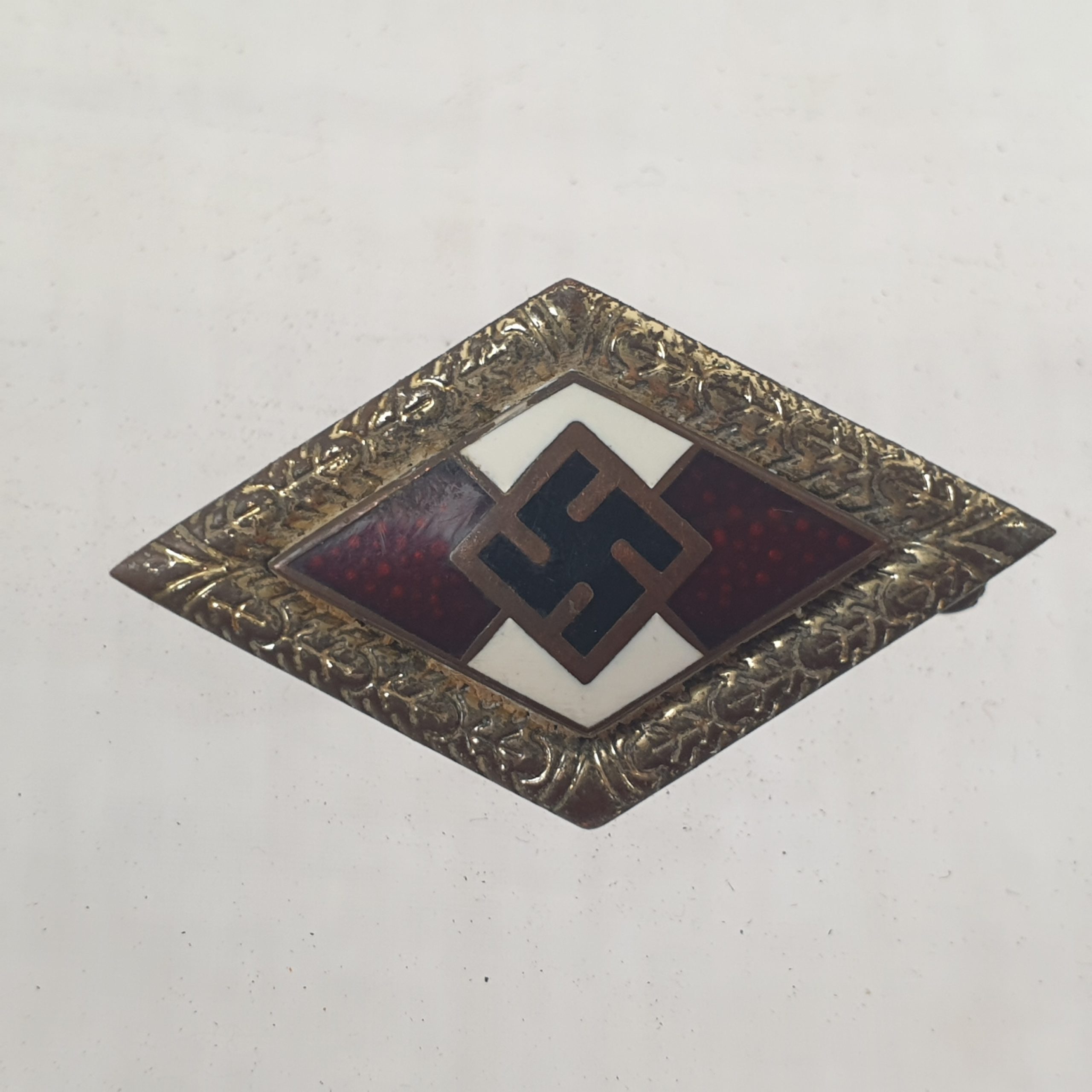 WW2 Third Reich Nazi German Hitler Youth Leaders Gold Class With Oakleaves Badge