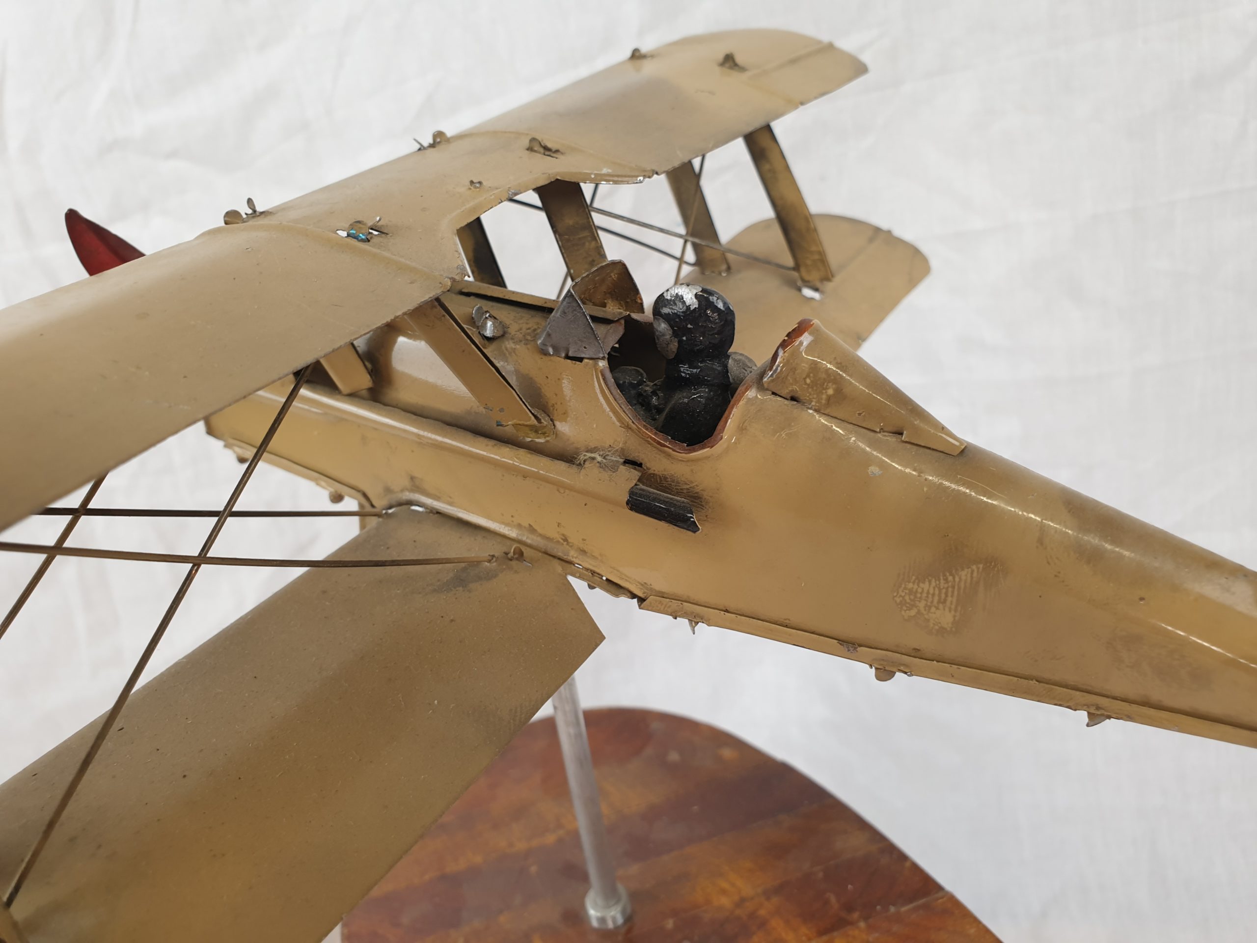 WWI First World War RFC Tinplate Model Of British Fighter S.E.5a On Its Propeller Hub - Image 5