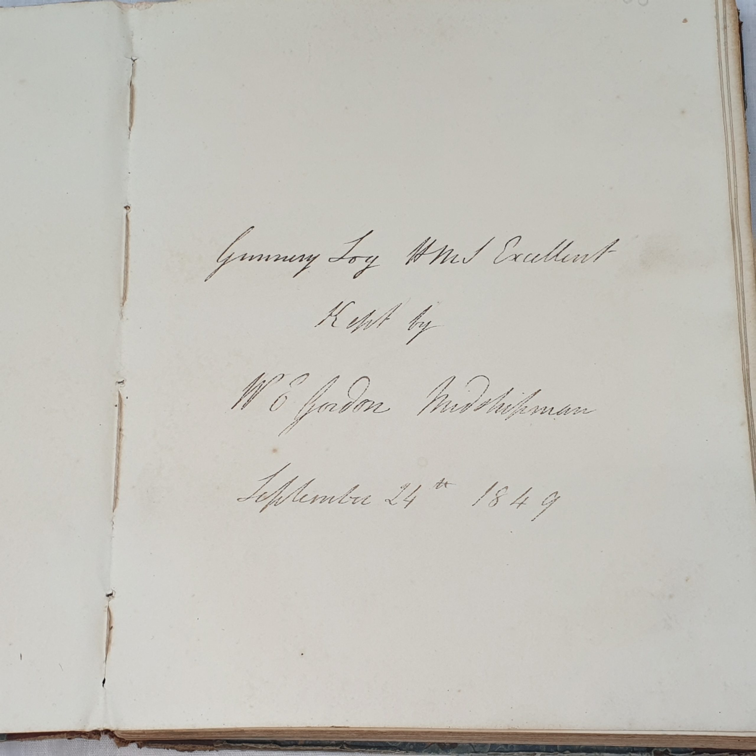 1849 Midshipman's Gunnery Log Book From HMS Excellent - Image 13