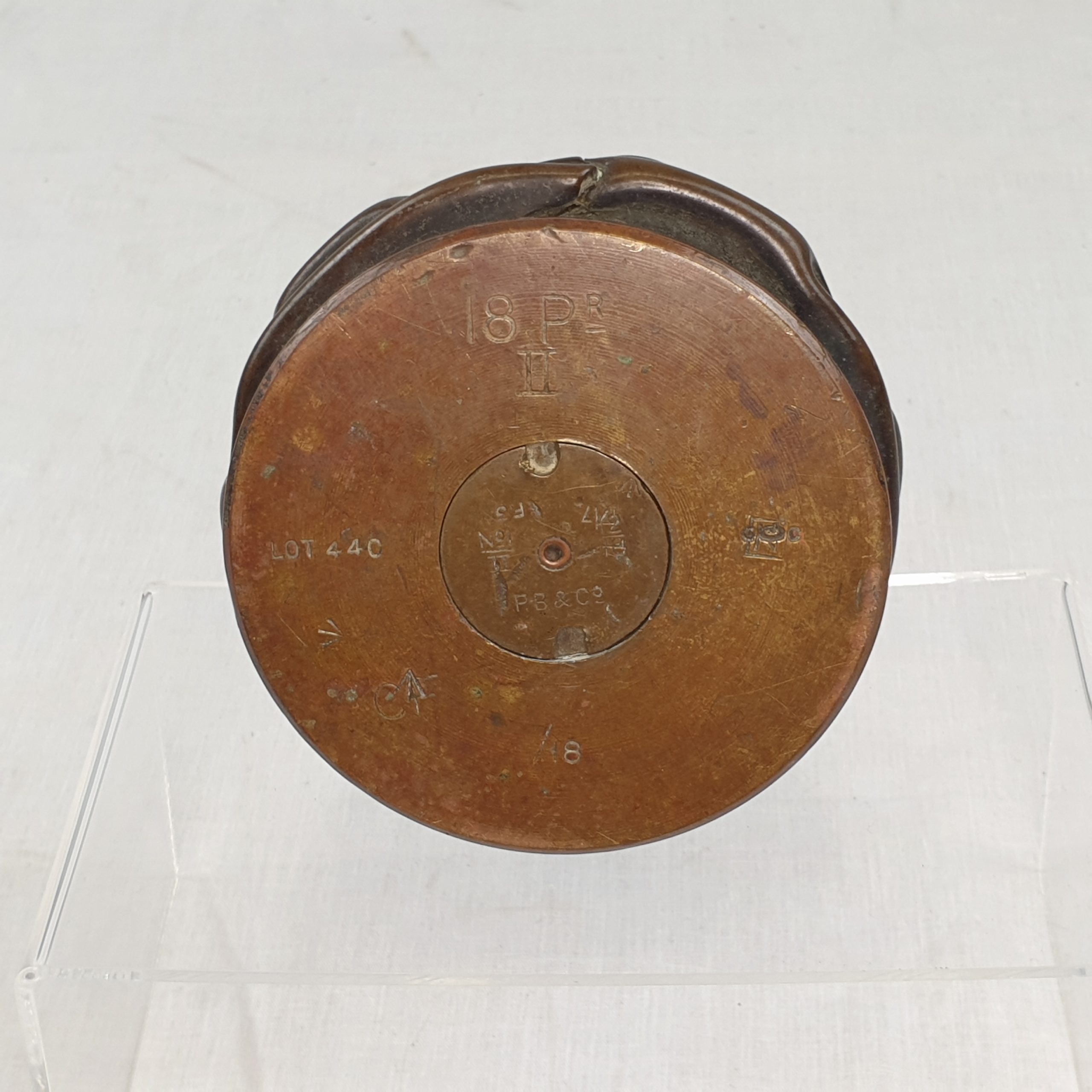 1918 18 Pounder Trench Art Compressed Brass Shell Case - Image 6