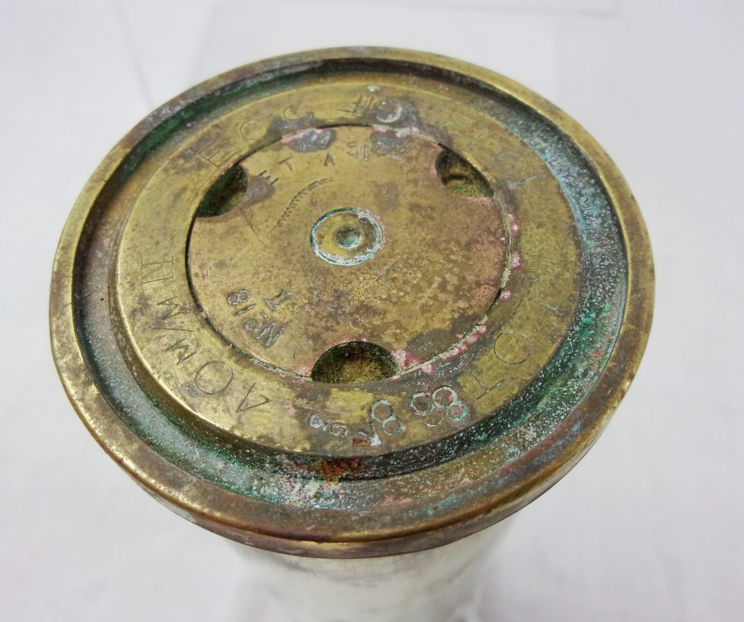 1942 Trench Art 40mm Bofors Shell Case Engraved C S Pacific 1945 - Image 6