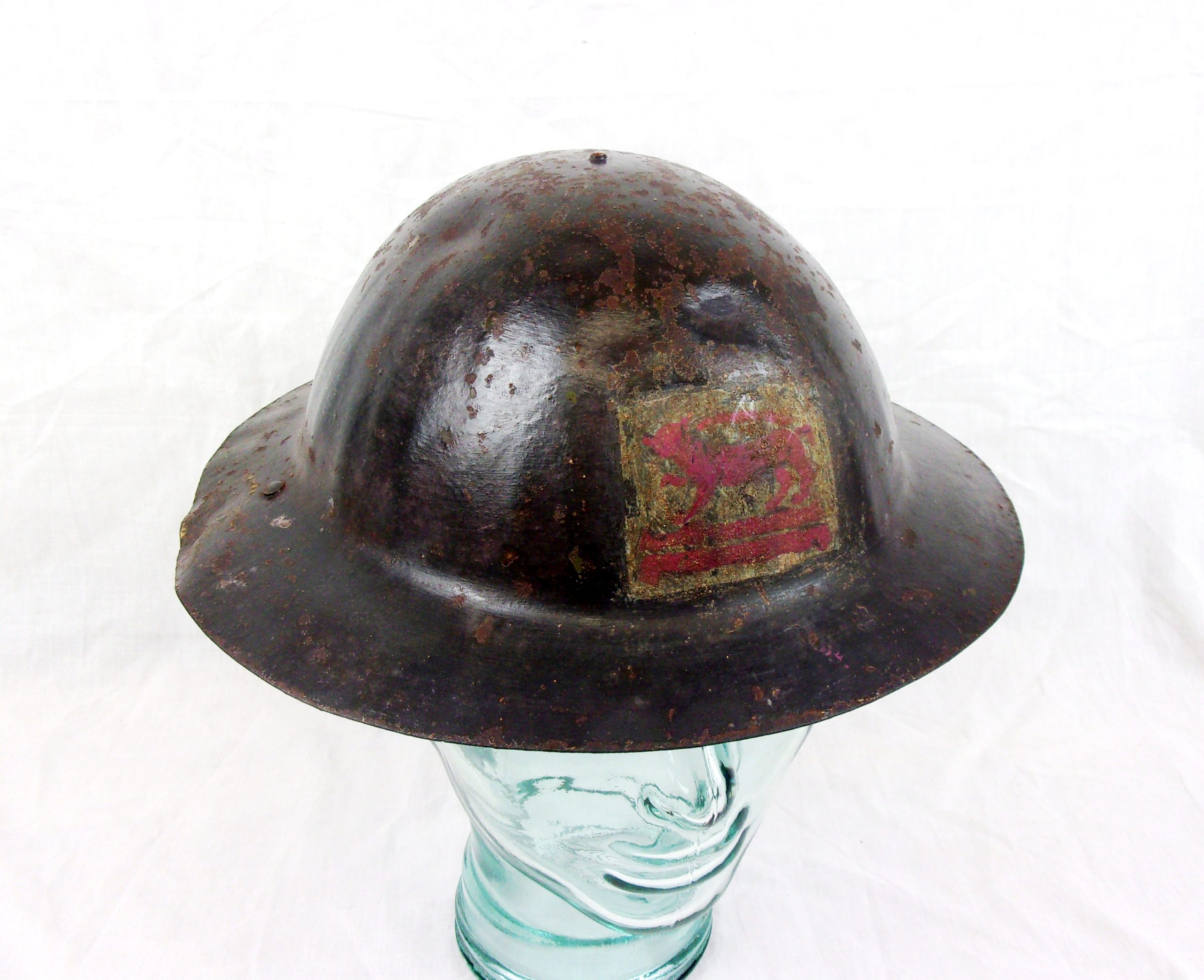 WW1 First Pattern Private Purchase Brodie Helmet To The Leicester Regiment