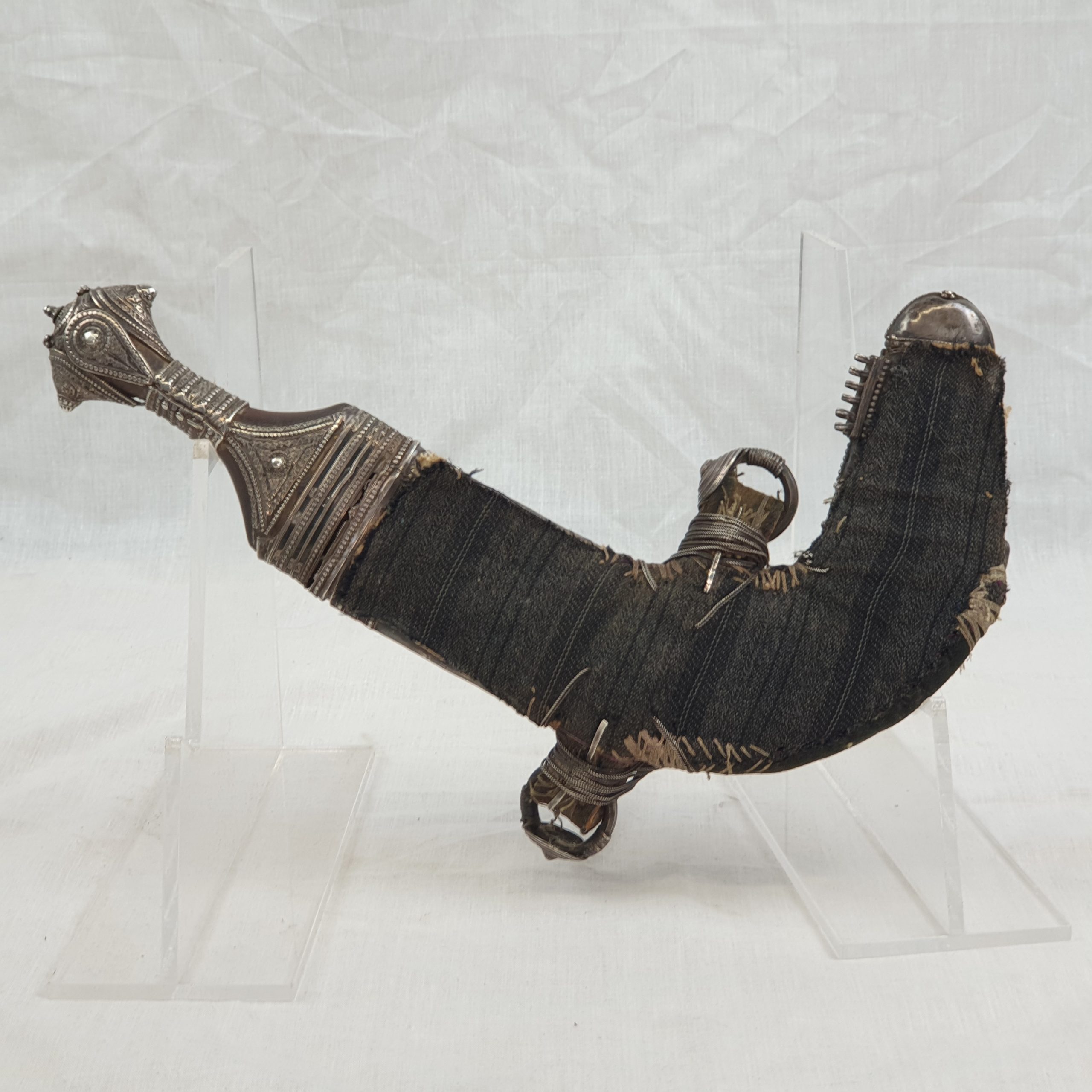 Circa 1900 Arabic White Metal Jambiya Dagger And Scabbard - Image 2