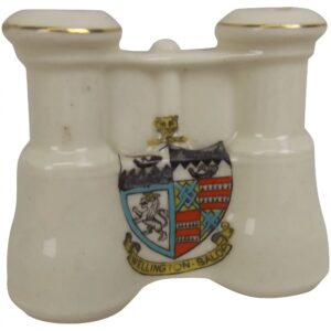 Arcadian Crested China WW1 Binoculars With Wellington Salop Crest