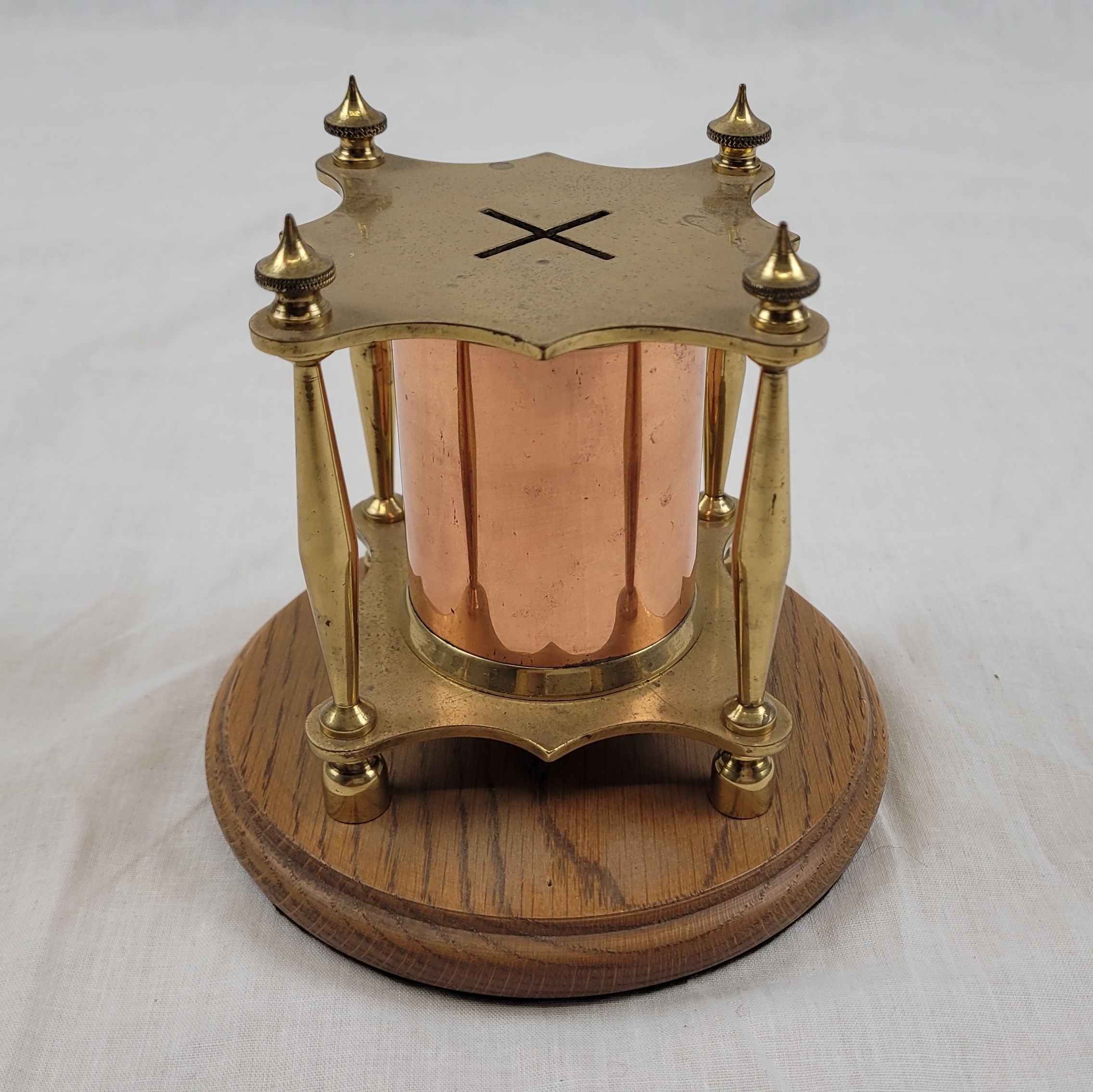 Heavy Brass And Copper Trench Art Type Money Box - Image 2