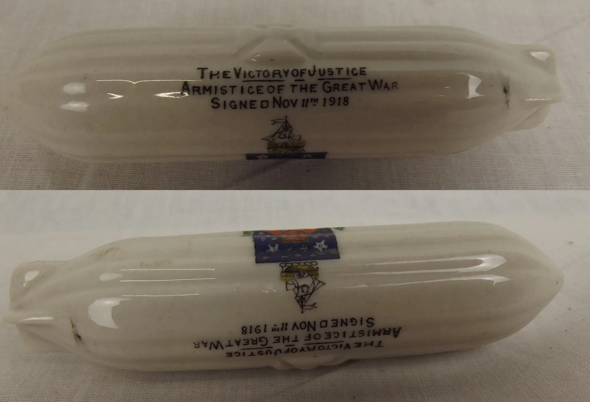 Carlton Crested China WW1 Zeppelin With Clacton-On-Sea Crest - Image 3