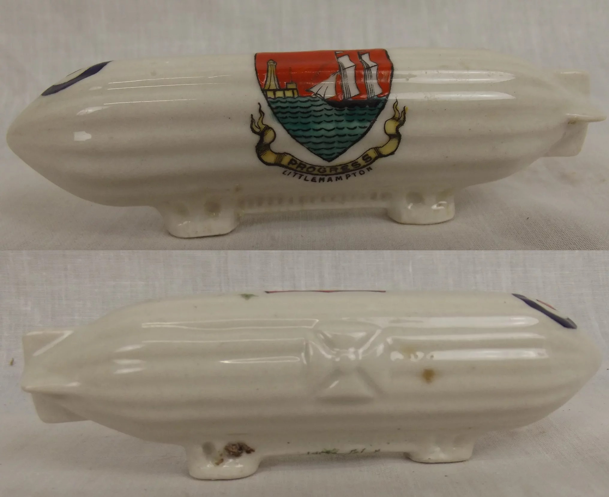 Carlton Crested China WW1 Zeppelin With Littlehampton Crest - Image 2