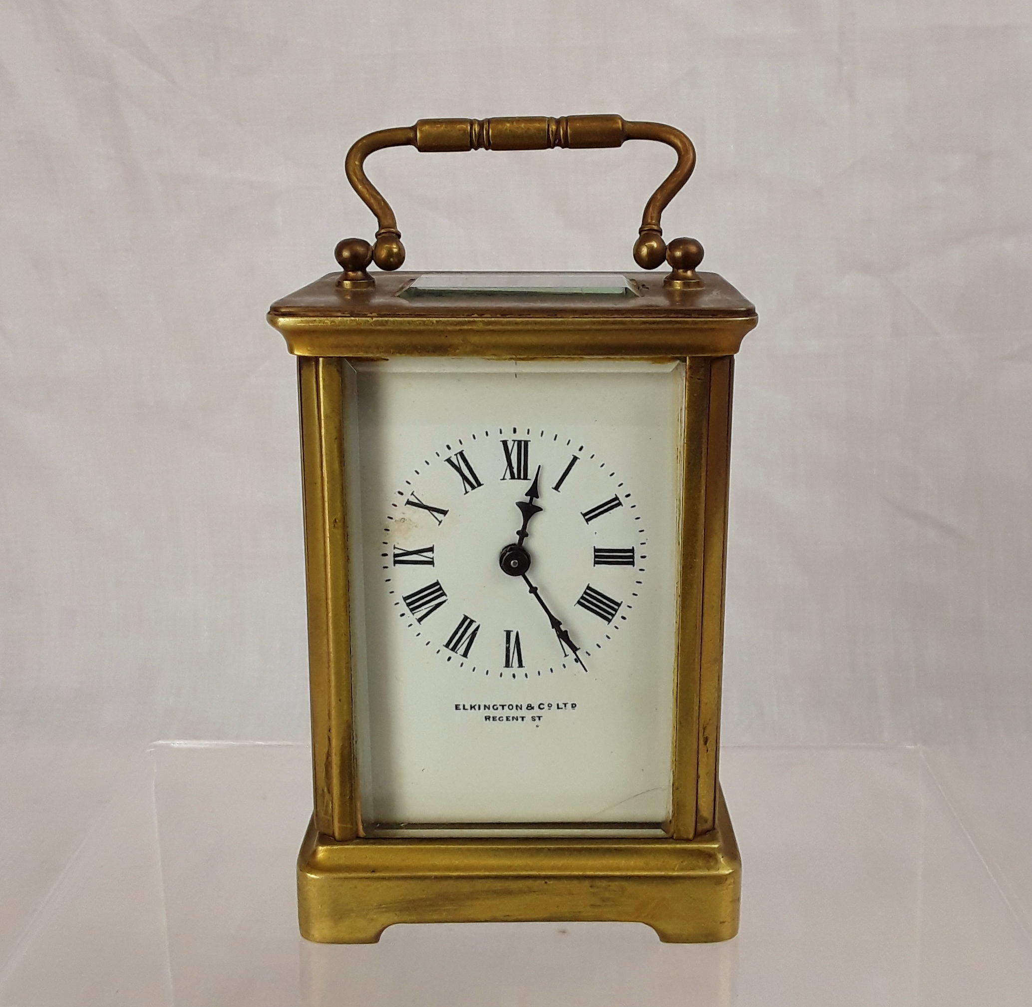 Circa 1870 Elkington & Co. Ltd. Brass Carriage Clock
