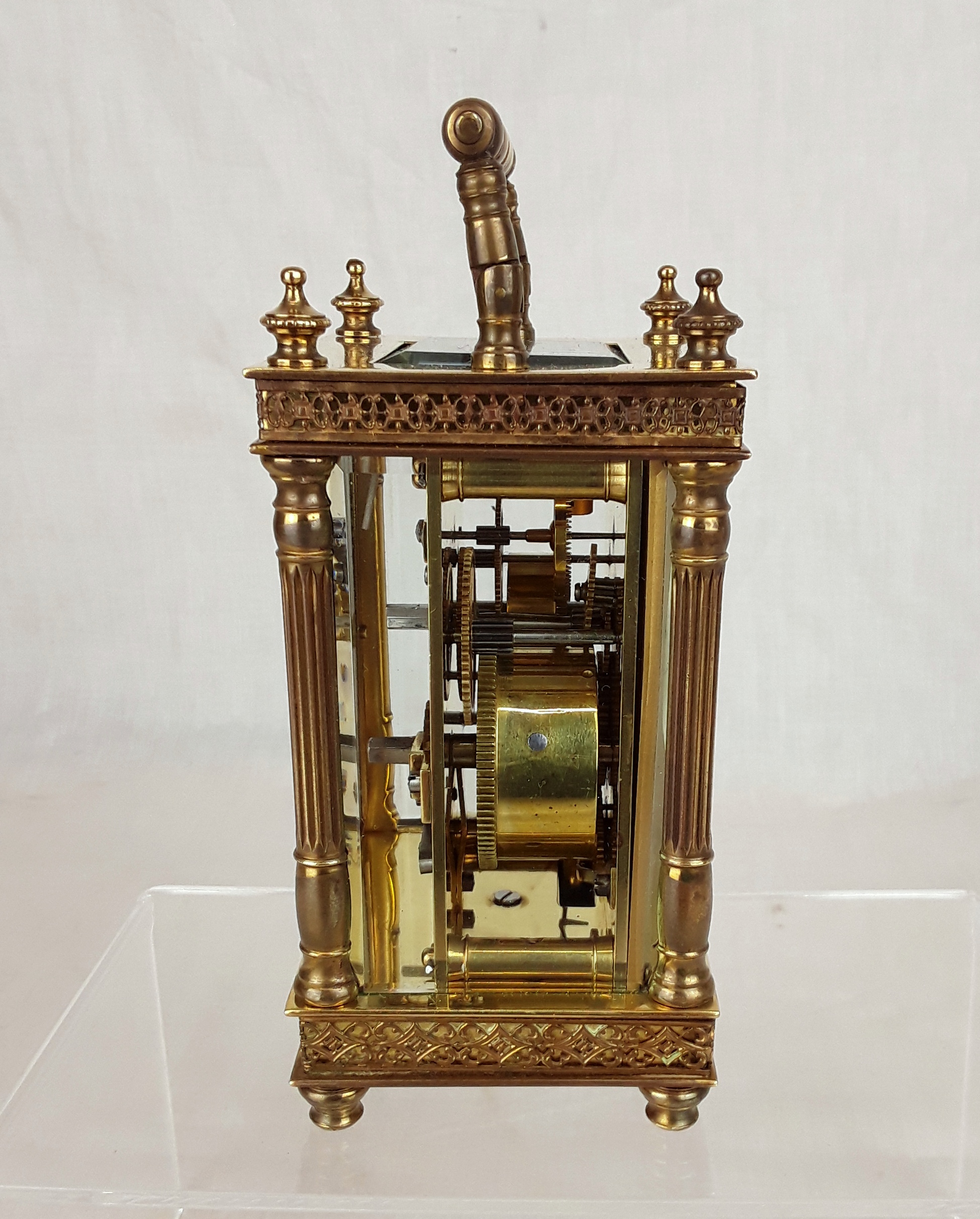 Circa 1895 Fine French Diette Hour Carriage Alarm Clock - Image 7