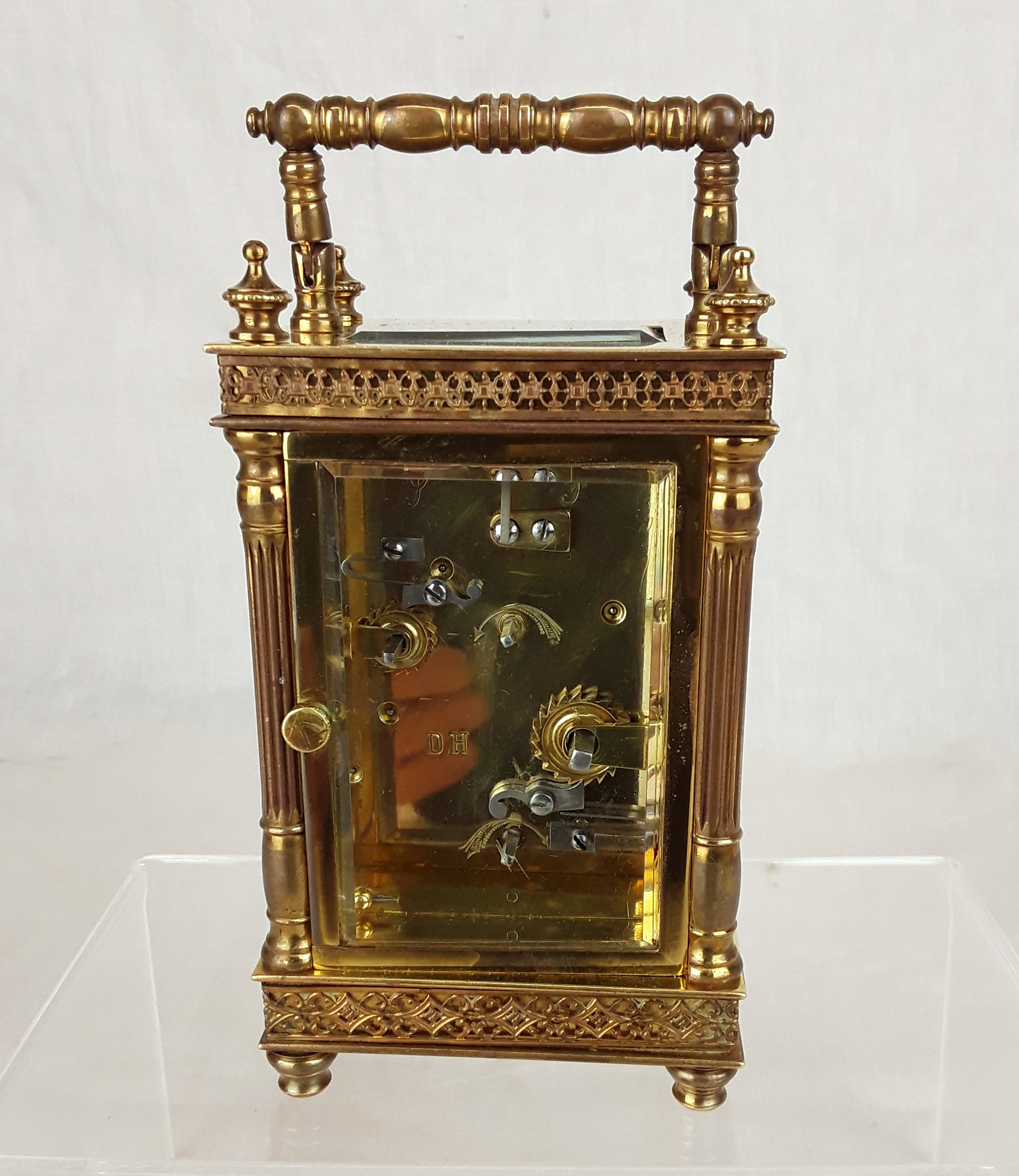 Circa 1895 Fine French Diette Hour Carriage Alarm Clock - Image 5