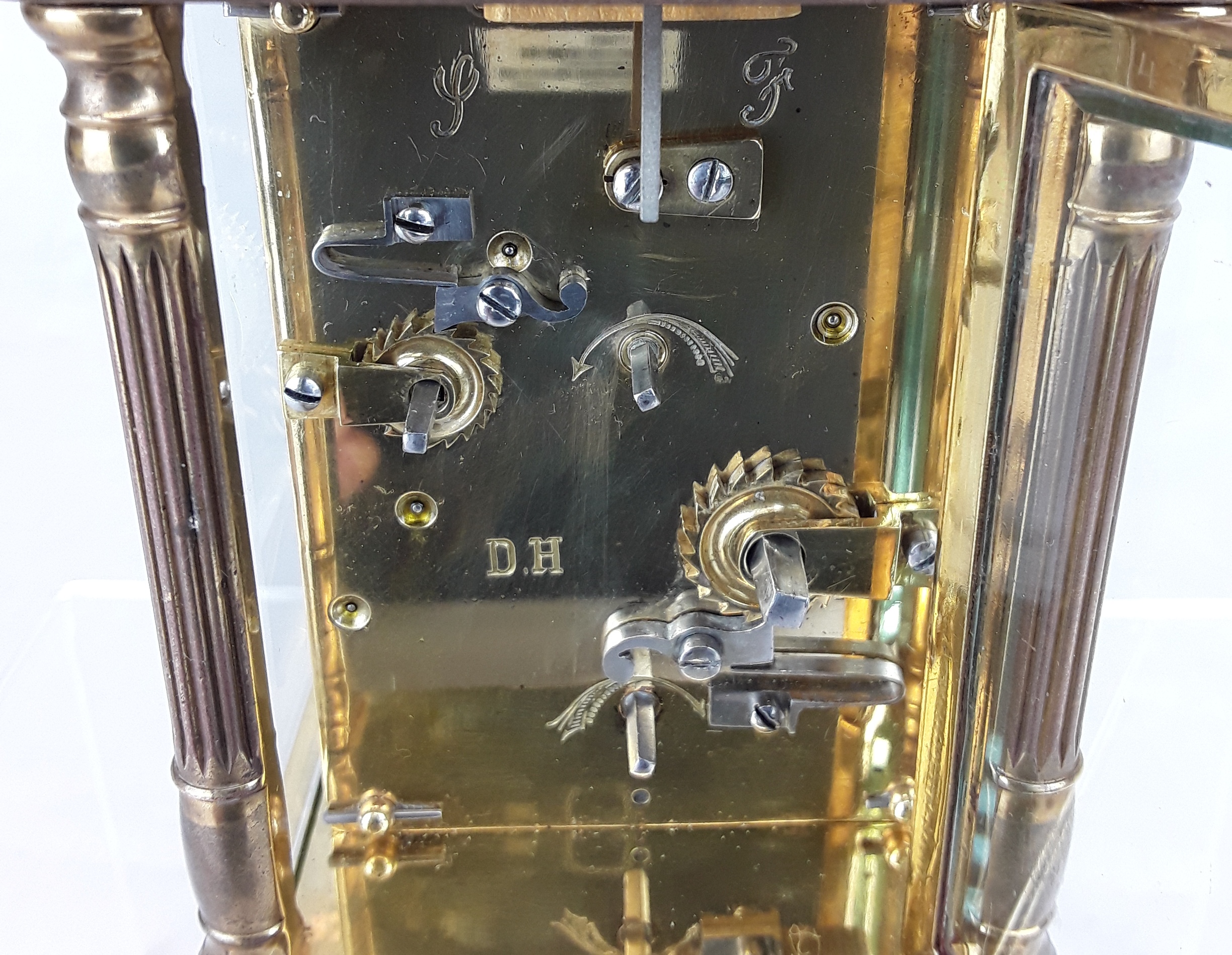 Circa 1895 Fine French Diette Hour Carriage Alarm Clock - Image 3