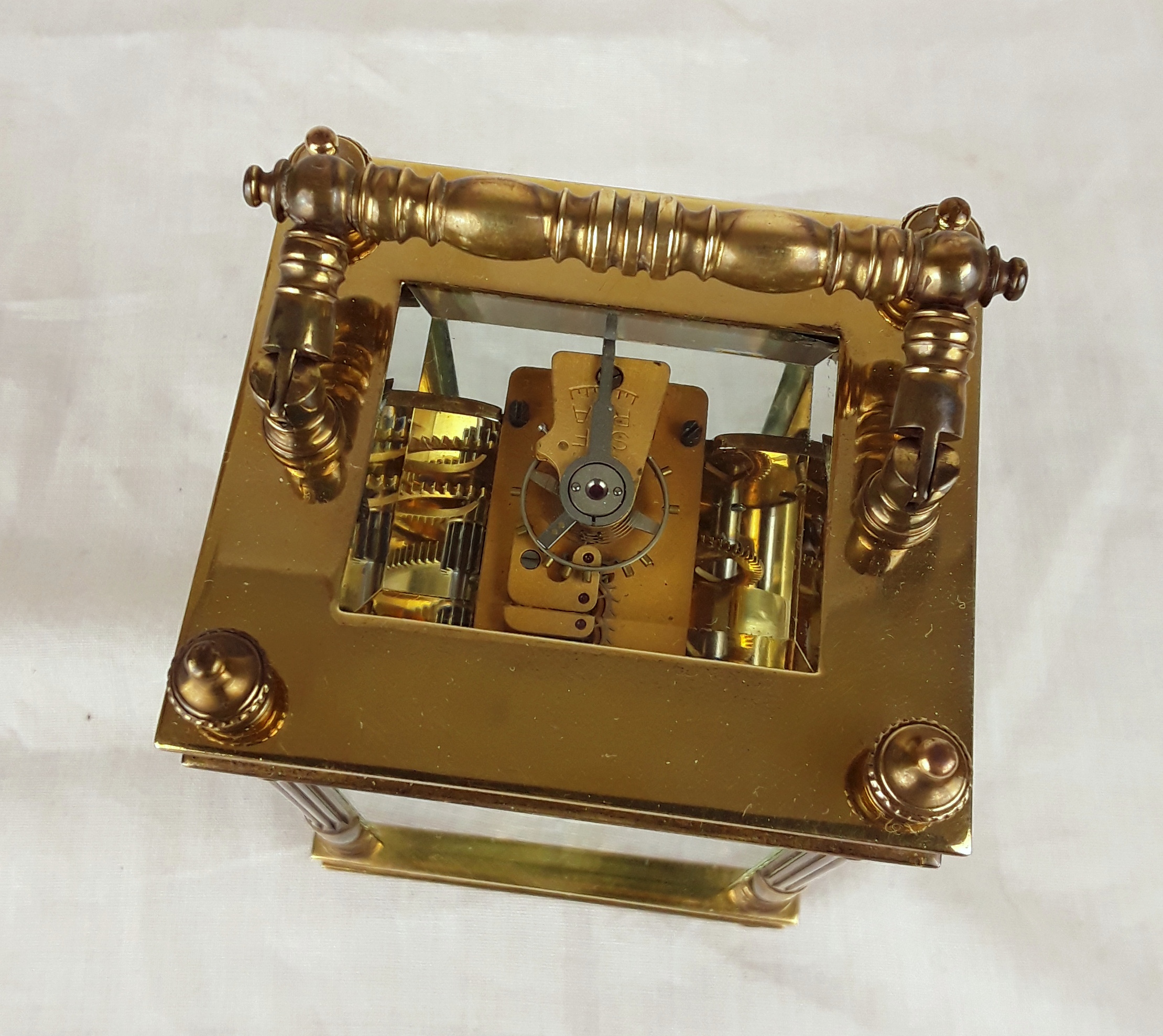 Circa 1895 Fine French Diette Hour Carriage Alarm Clock - Image 4