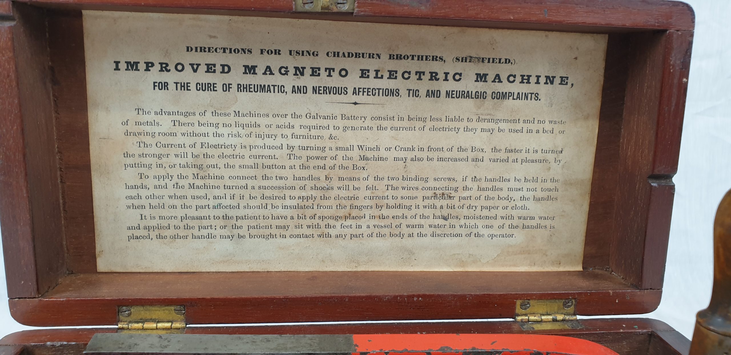 Circa 1860 Chadburn Brothers Improved Electric Machine For Curing Nervous Diseases - Image 10