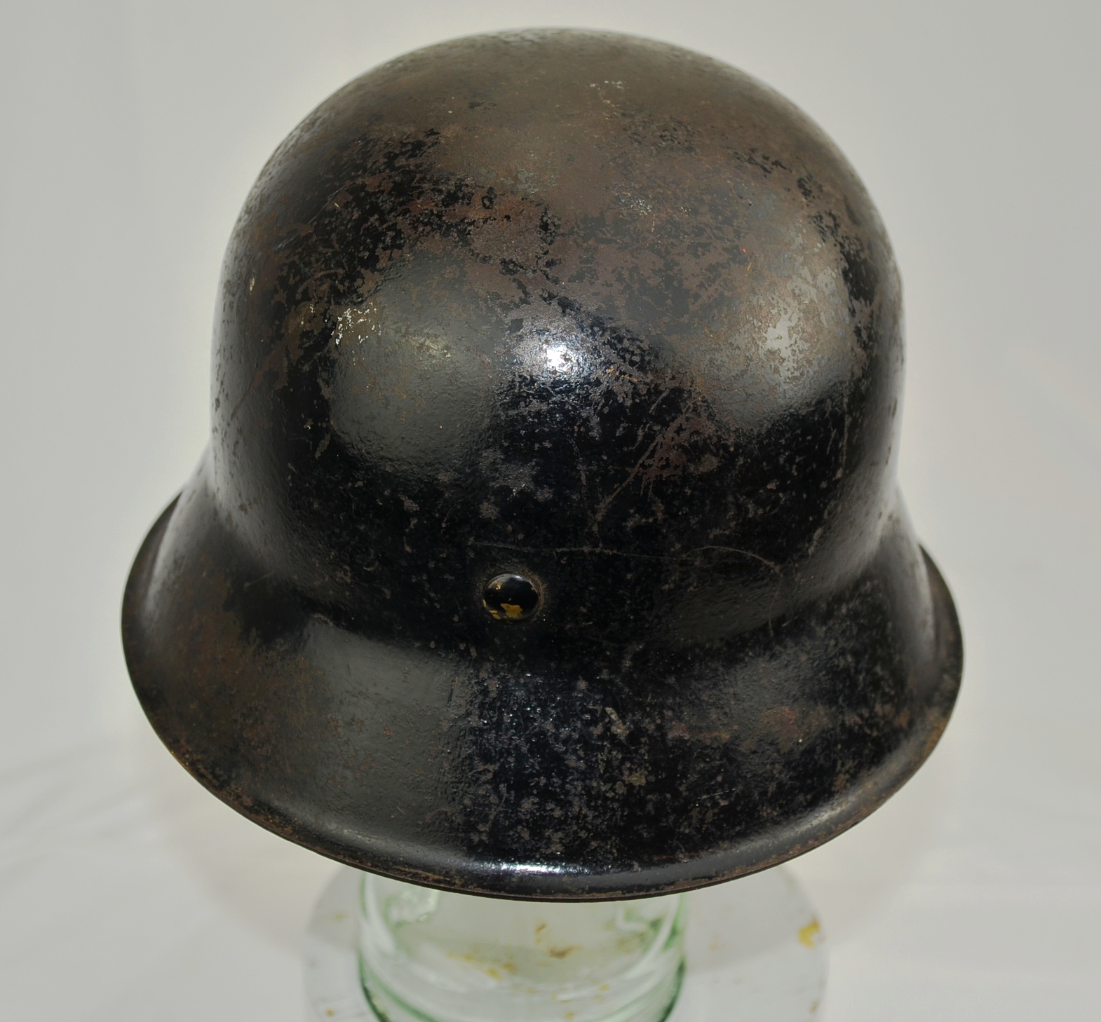 Nazi M42 SS Parade Helmet In Black Gloss - Image 3