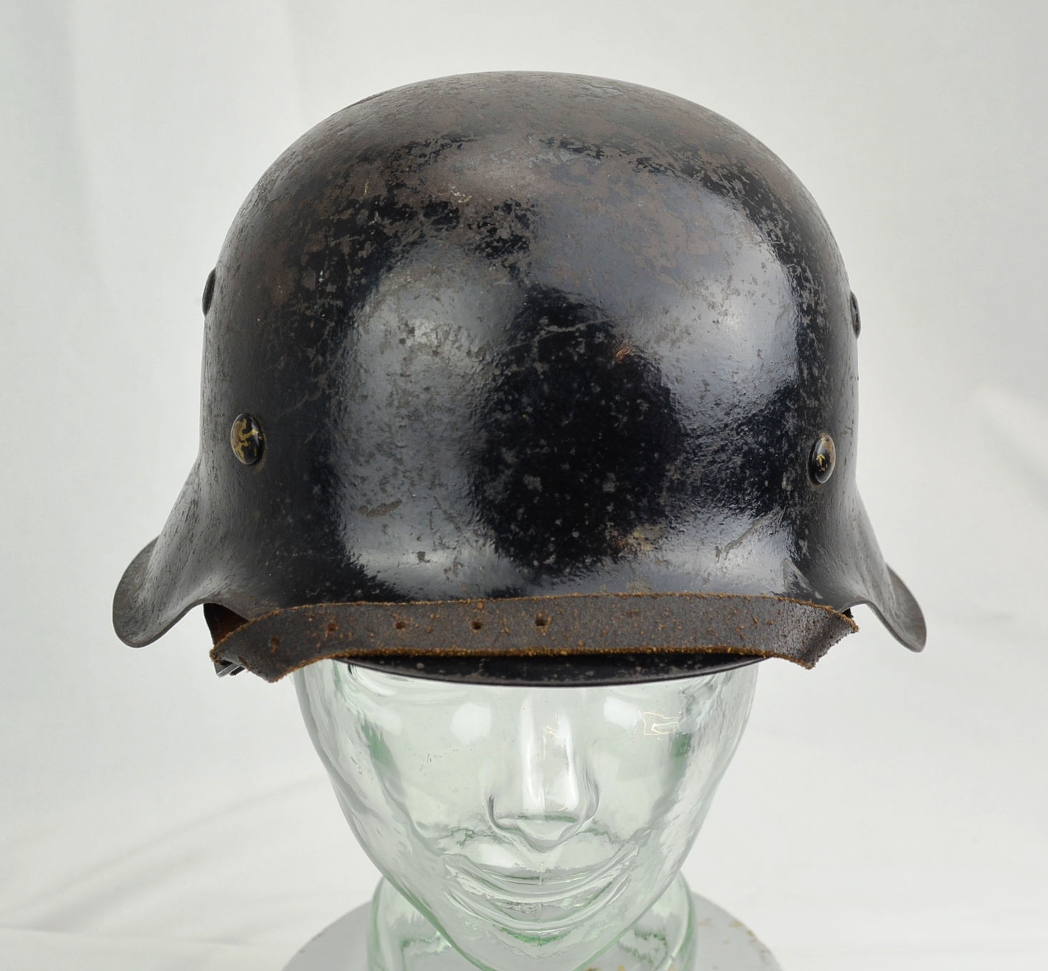 Nazi M42 SS Parade Helmet In Black Gloss - Image 5