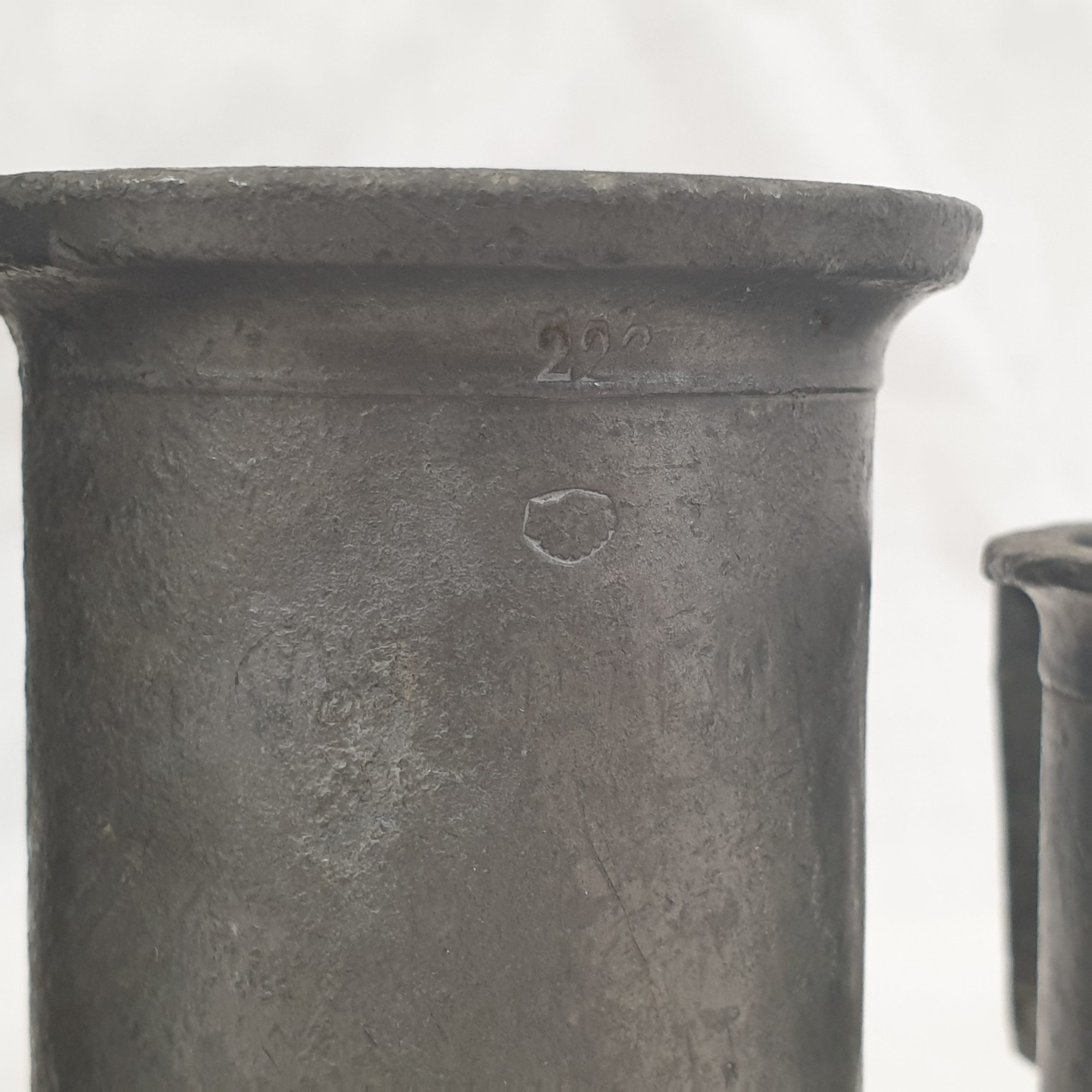 Full Set Of 7 French Late 19th Century Pewter Measuring Jugs - Image 10