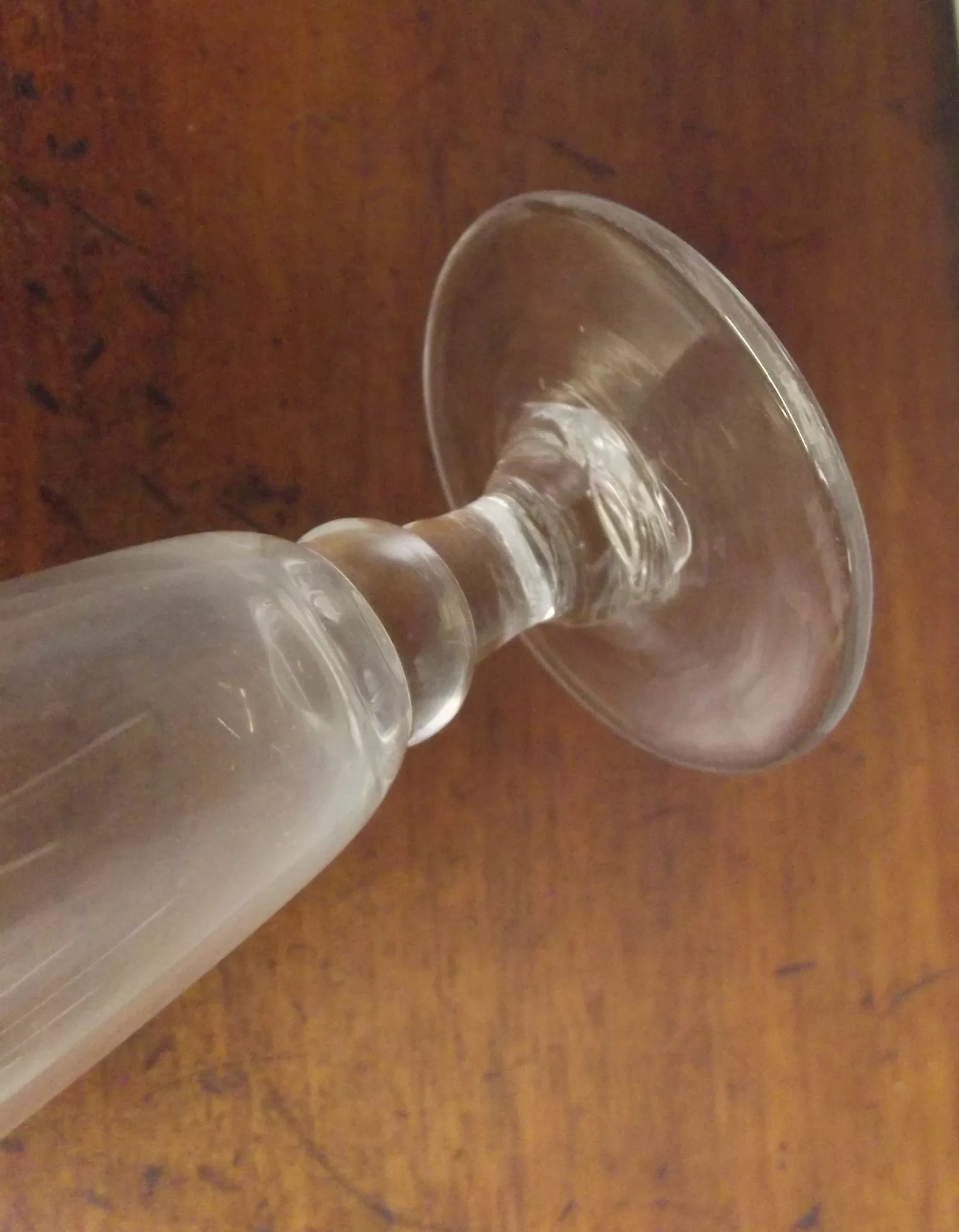 Georgian Rounded Knop Etched Dwarf Ale Glass - Image 7