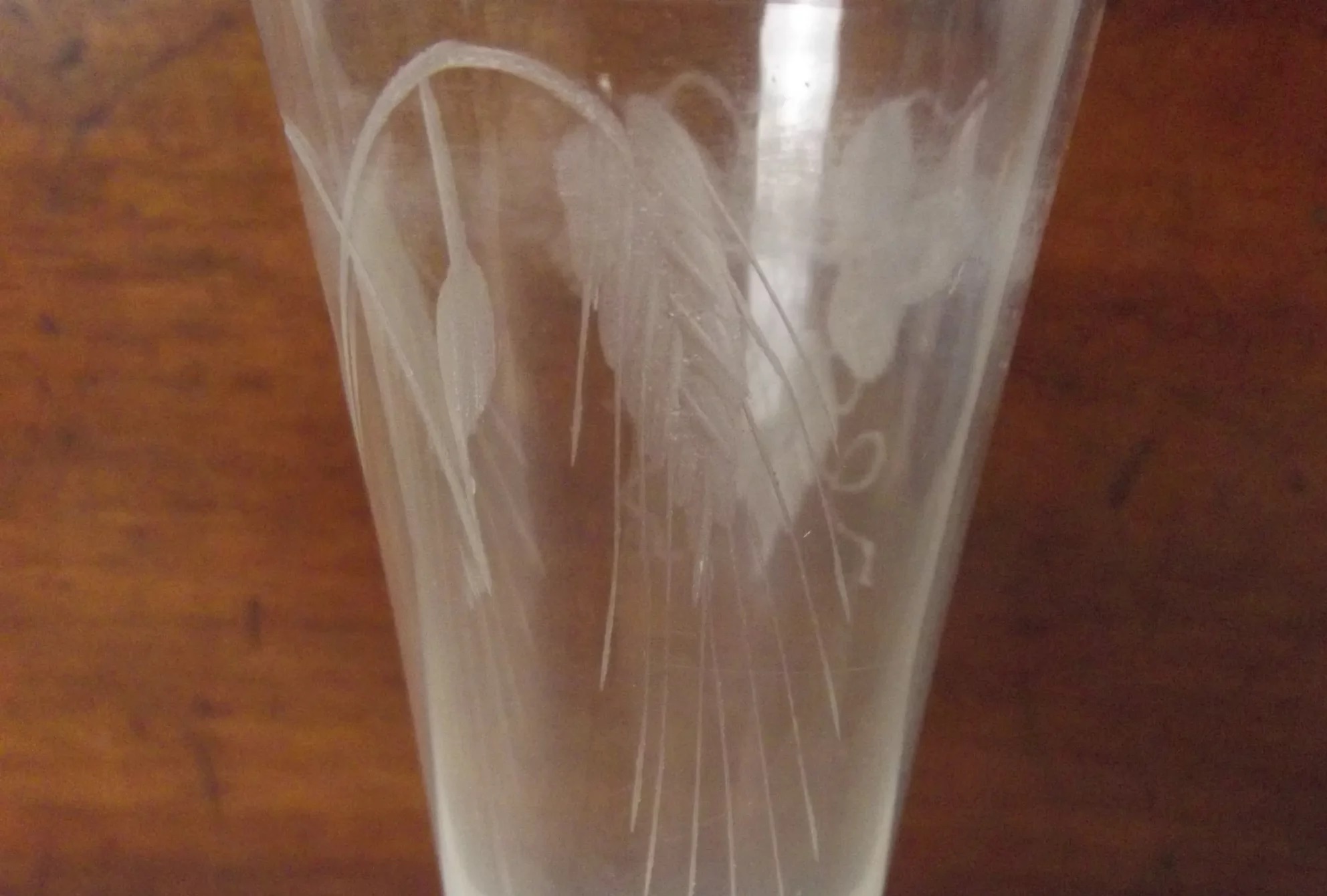 Georgian Rounded Knop Etched Dwarf Ale Glass - Image 8