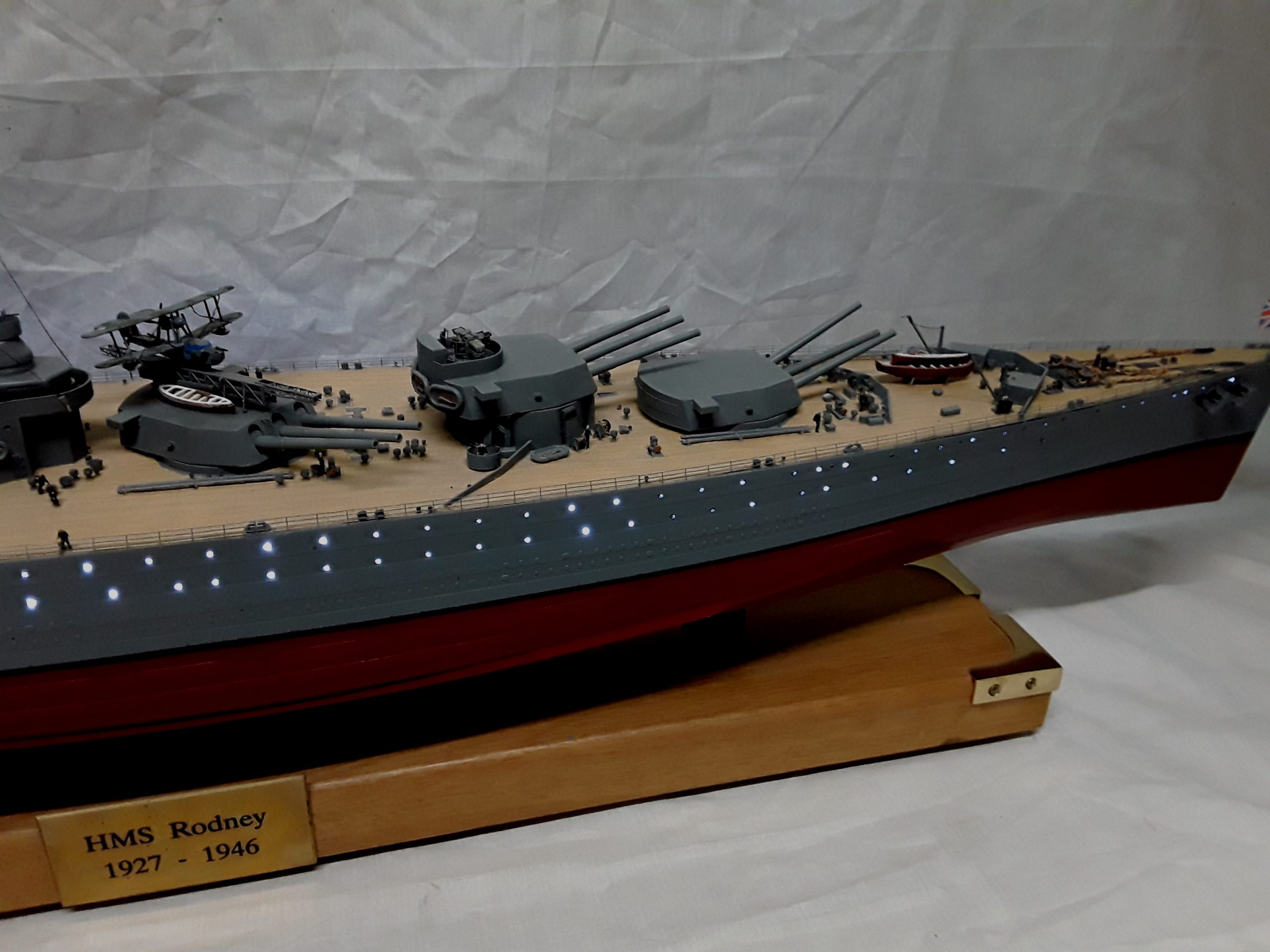 Large Finely Built And Illuminated Model Of The Battleship HMS Rodney - Image 16