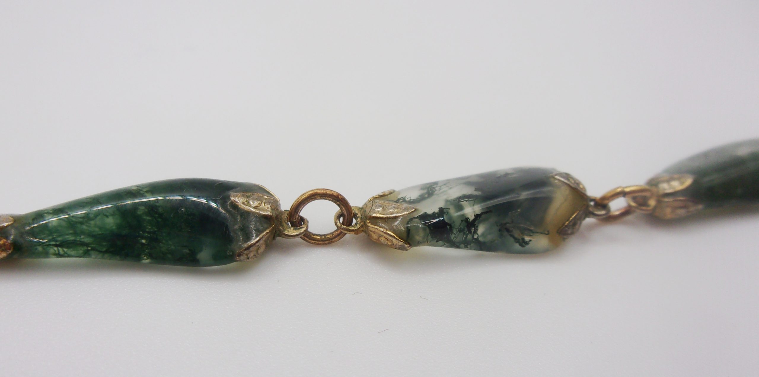 Natural Green Moss Agate Gold Plate Necklace - 18 ½ inches - Image 5