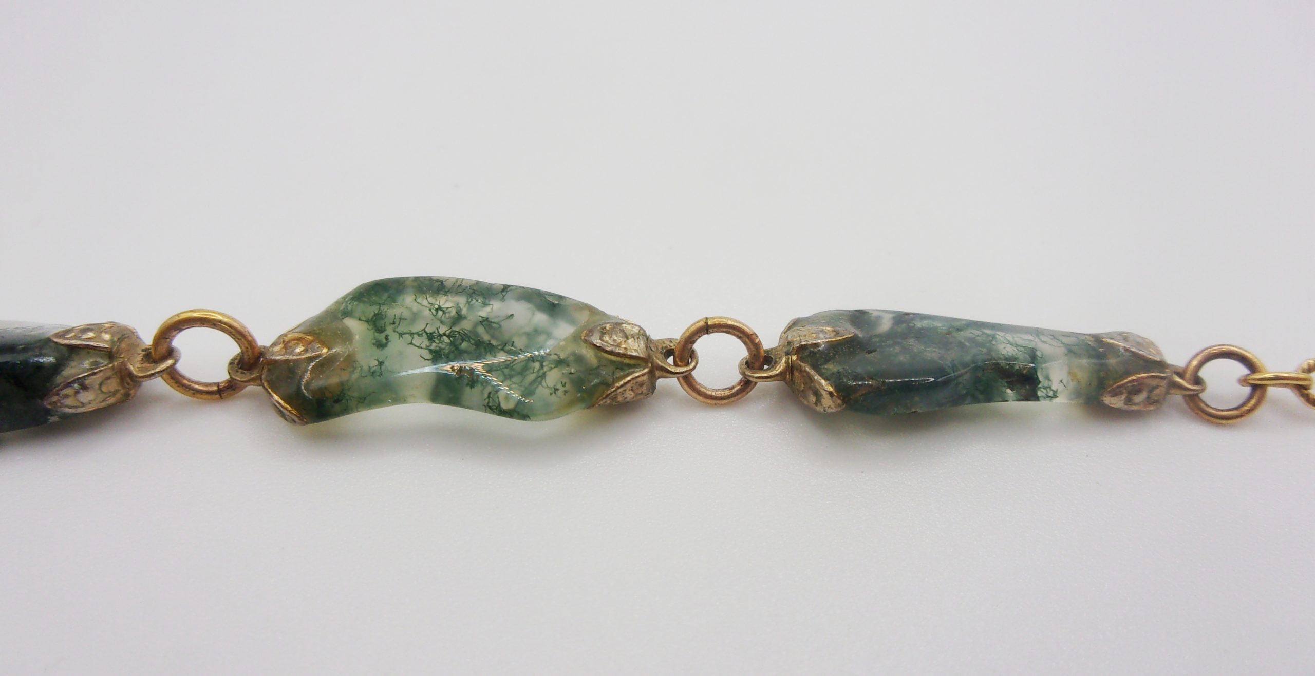 Natural Green Moss Agate Gold Plate Necklace - 18 ½ inches - Image 7