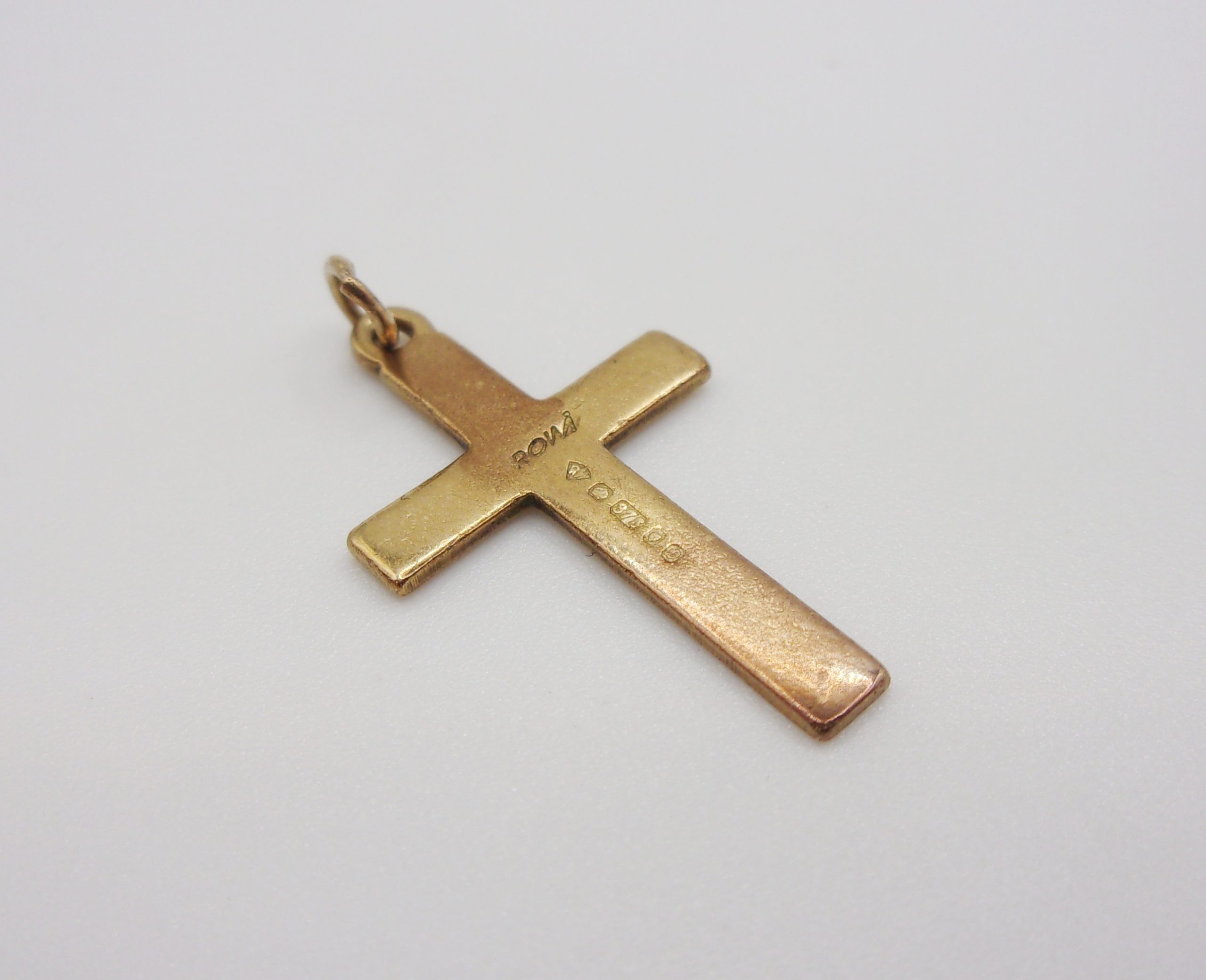 9ct Yellow Gold Cross Pendant Charm - Image 3