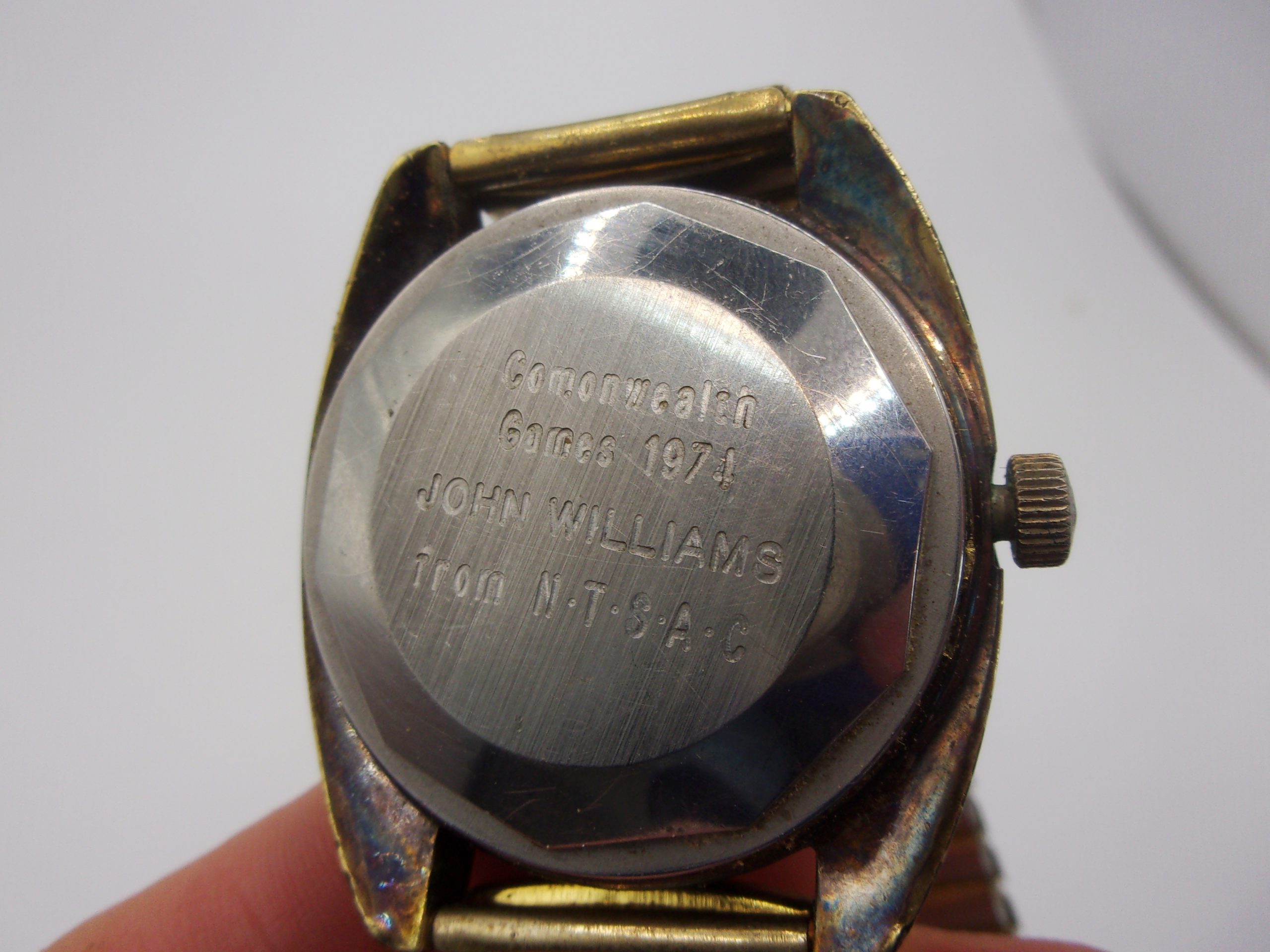 c1971 Tissot Seastar Automatic Gold Plated Wristwatch Engraved Commonwealth Games 1974 - Image 3
