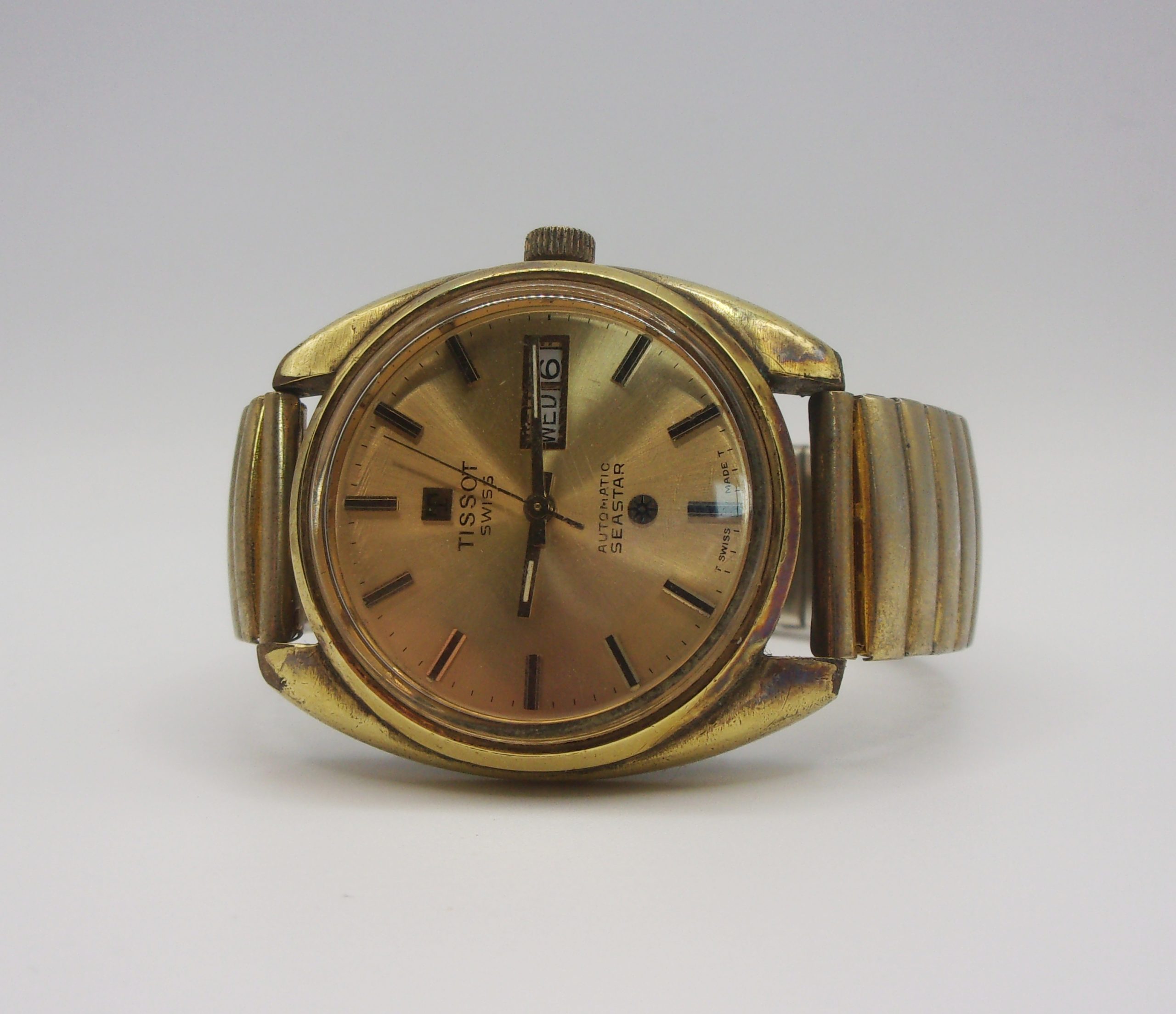c1971 Tissot Seastar Automatic Gold Plated Wristwatch Engraved Commonwealth Games 1974 - Image 2