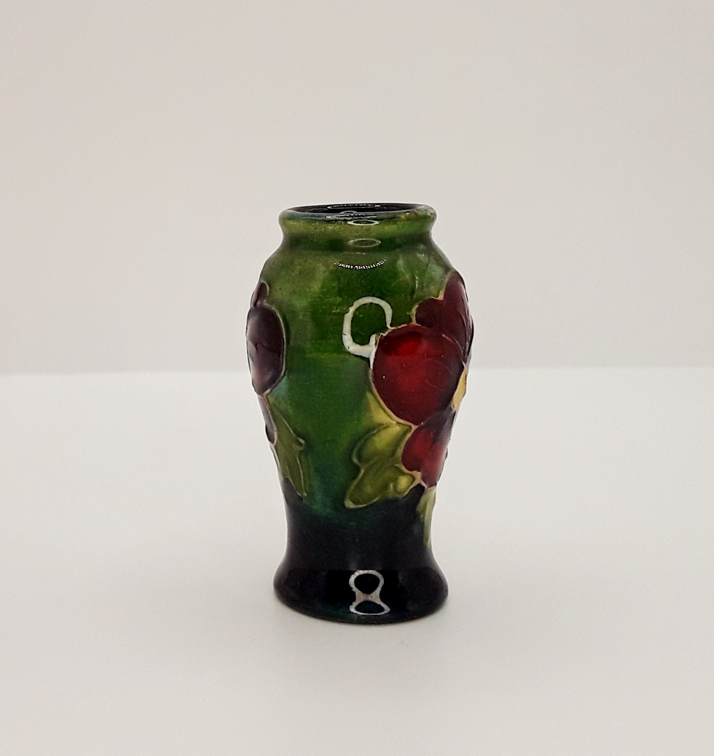 Moorcroft Miniature Pansy Pattern Vase - Image 2